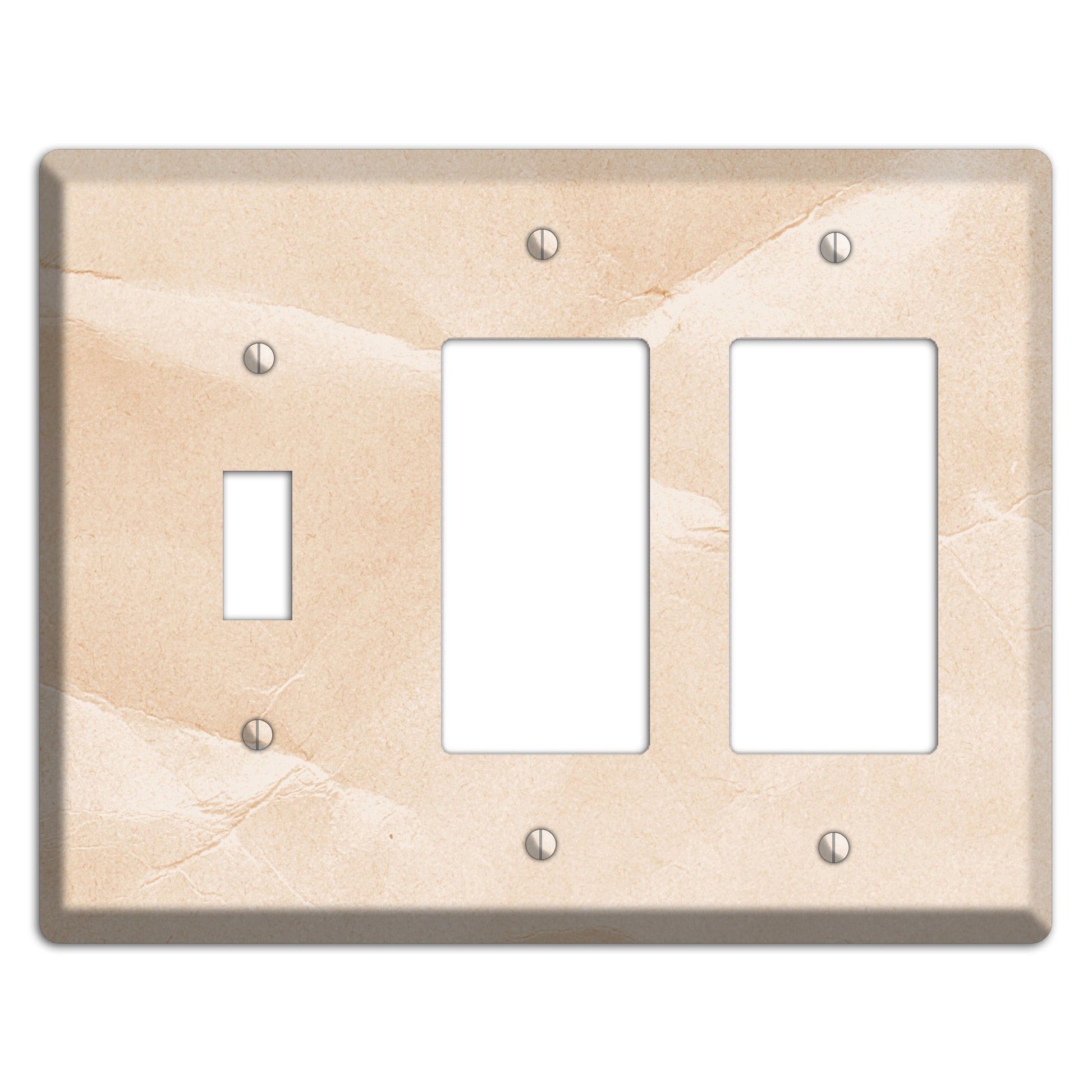 Almond Neutral Texture Toggle / 2 Rocker Wallplate