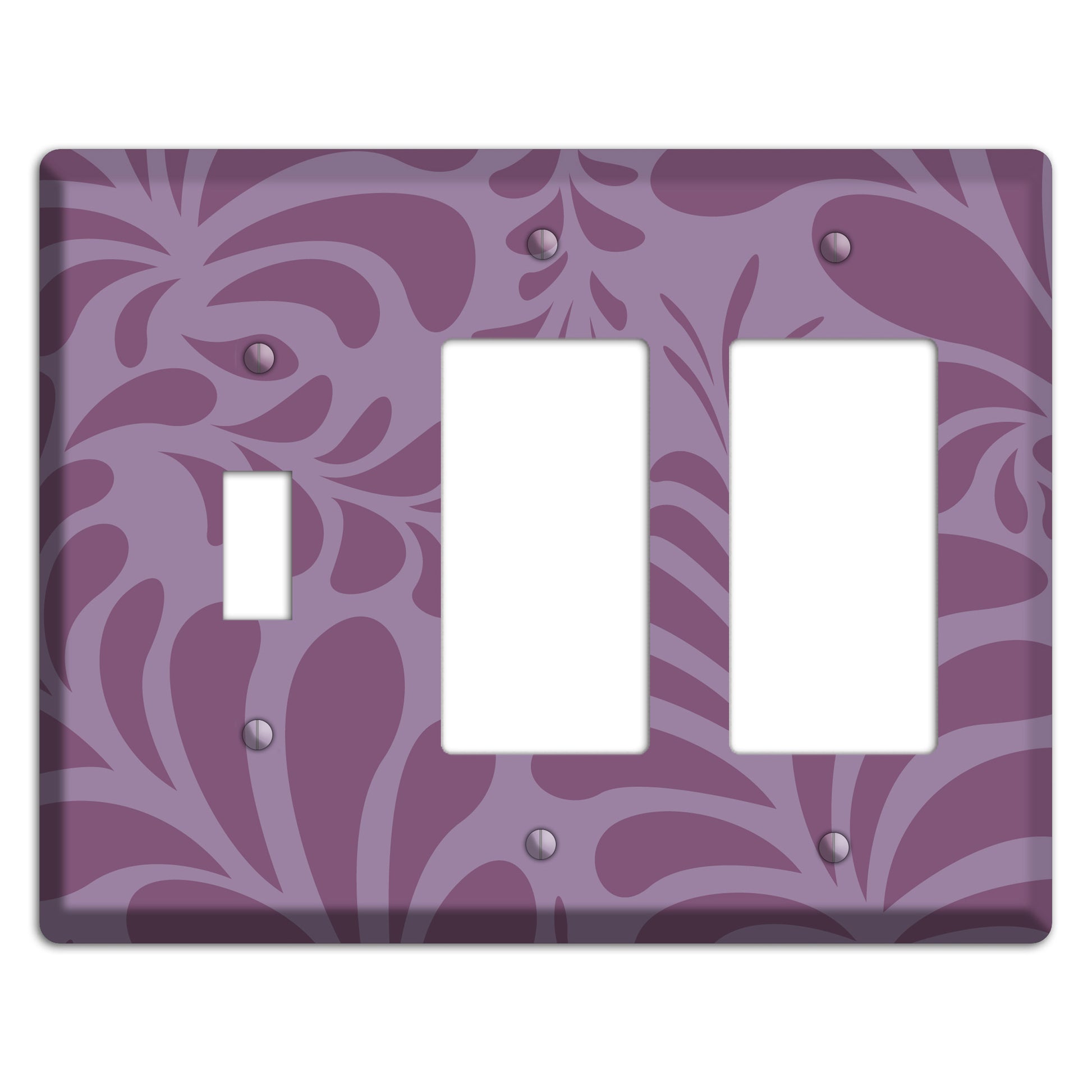 Purple Herati Toggle / 2 Rocker Wallplate