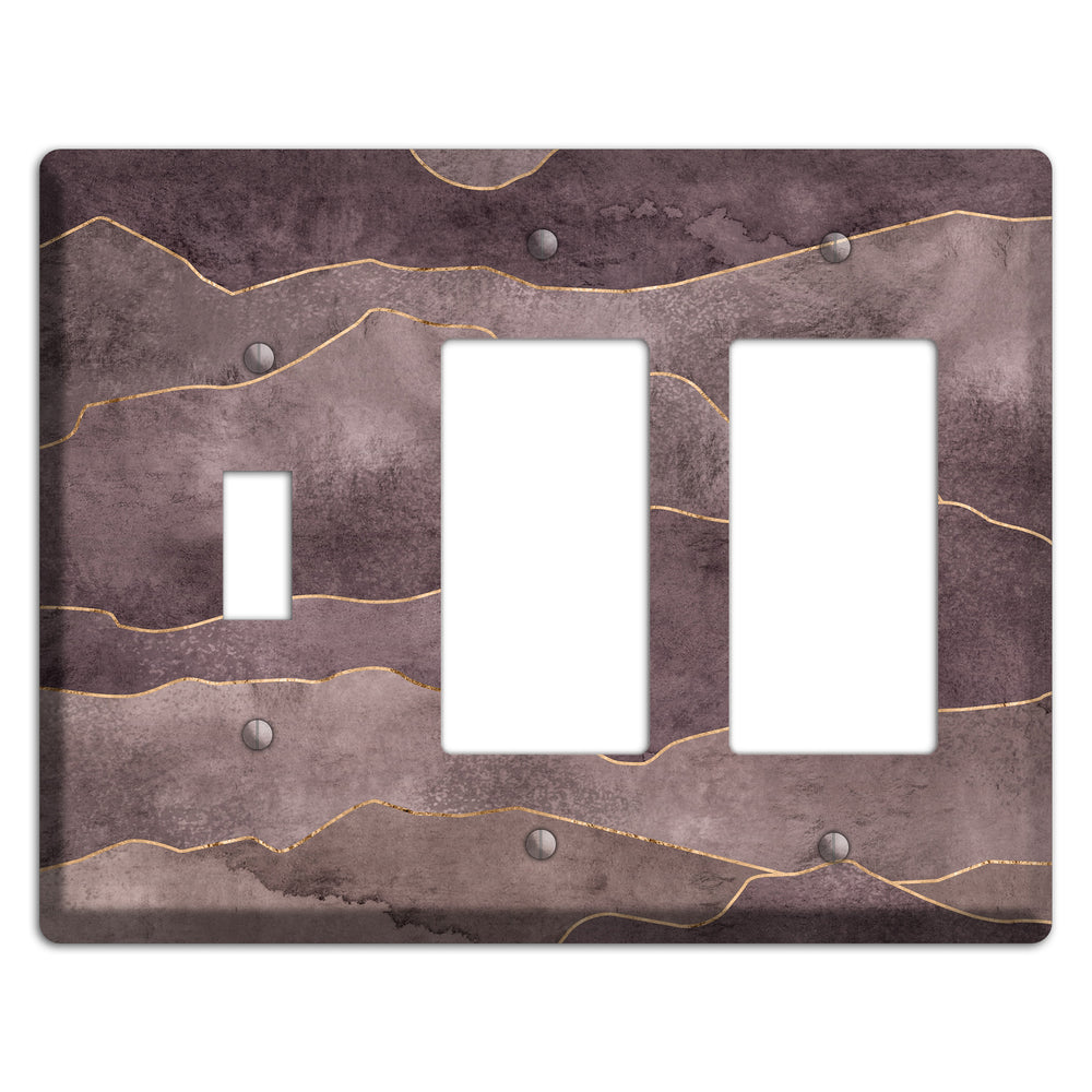 Plum Mountain Range Toggle / 2 Rocker Wallplate