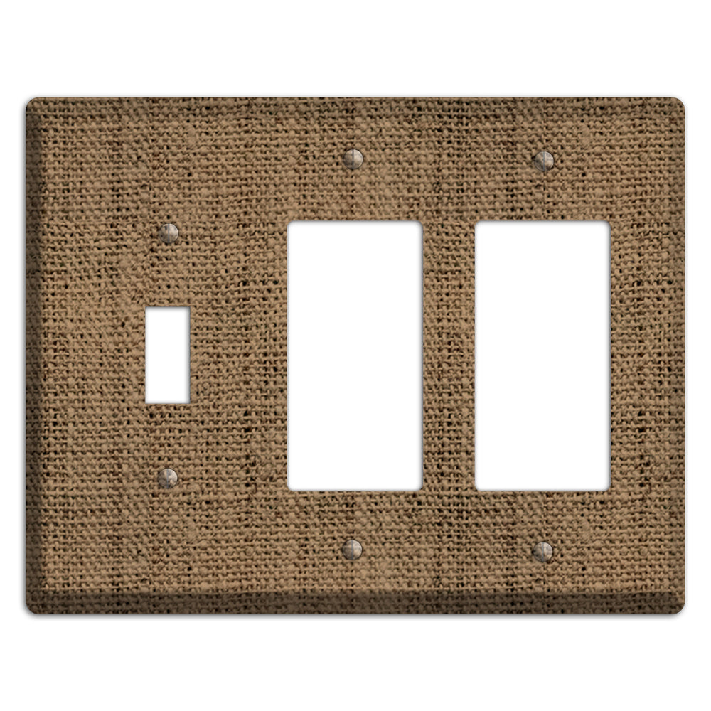 Shadow Burlap Toggle / 2 Rocker Wallplate