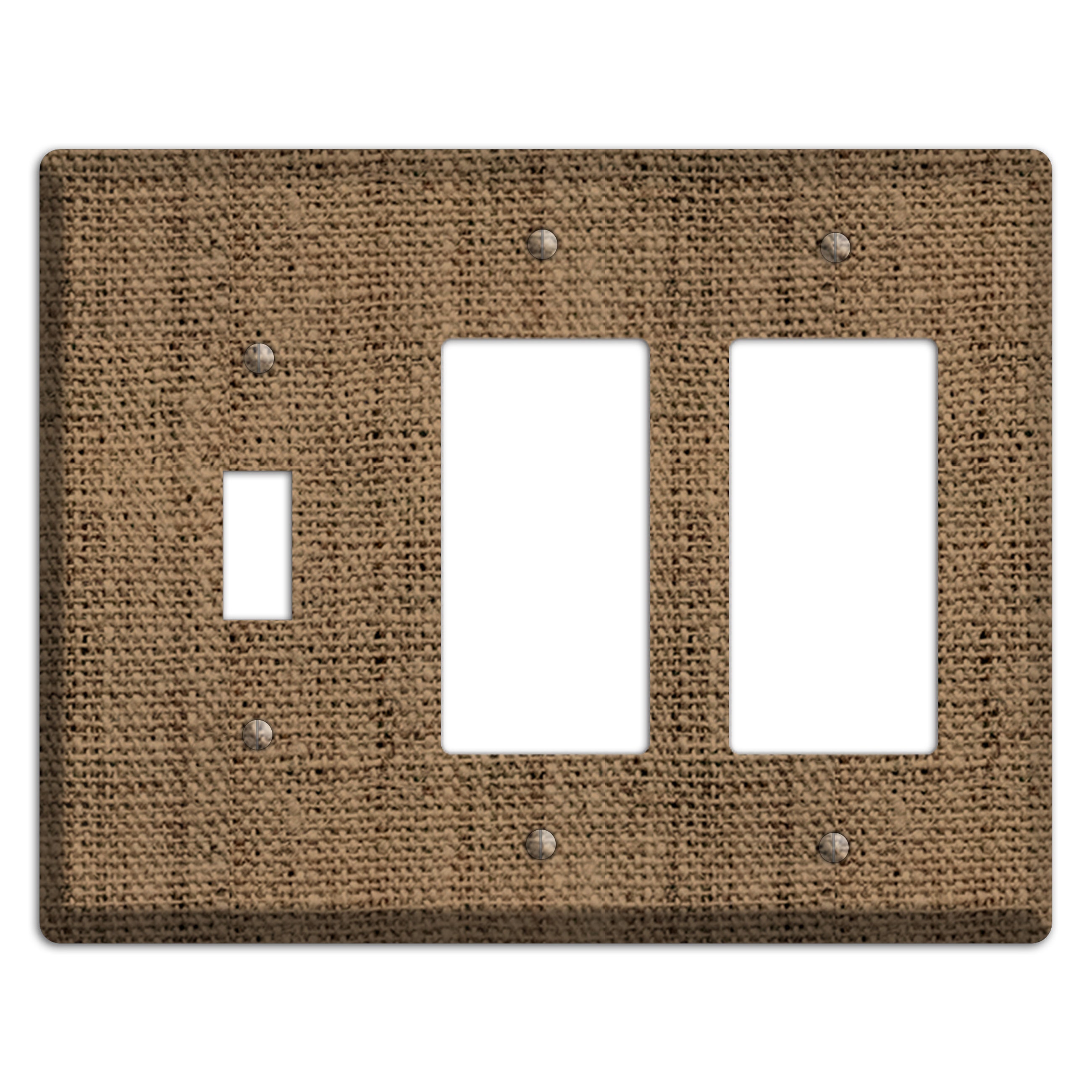 Shadow Burlap Toggle / 2 Rocker Wallplate