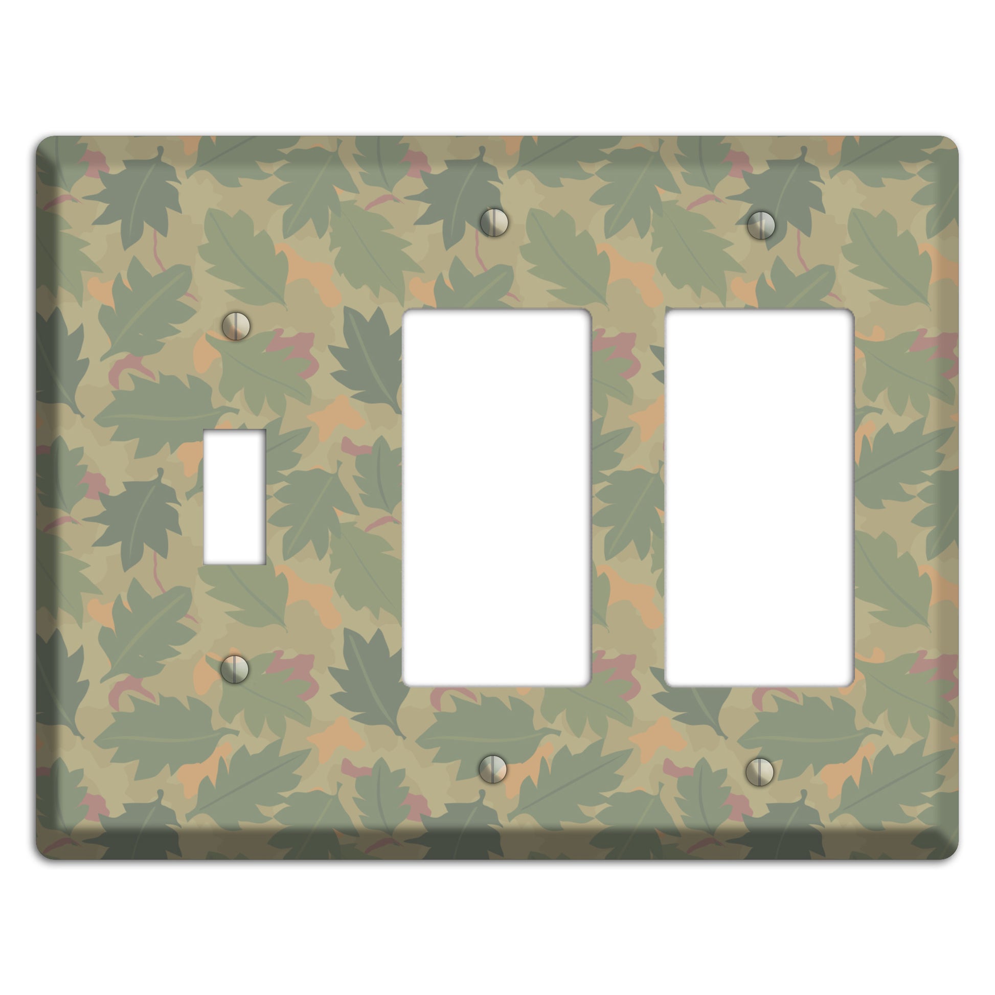 Wine Leaf Camo Toggle / 2 Rocker Wallplate