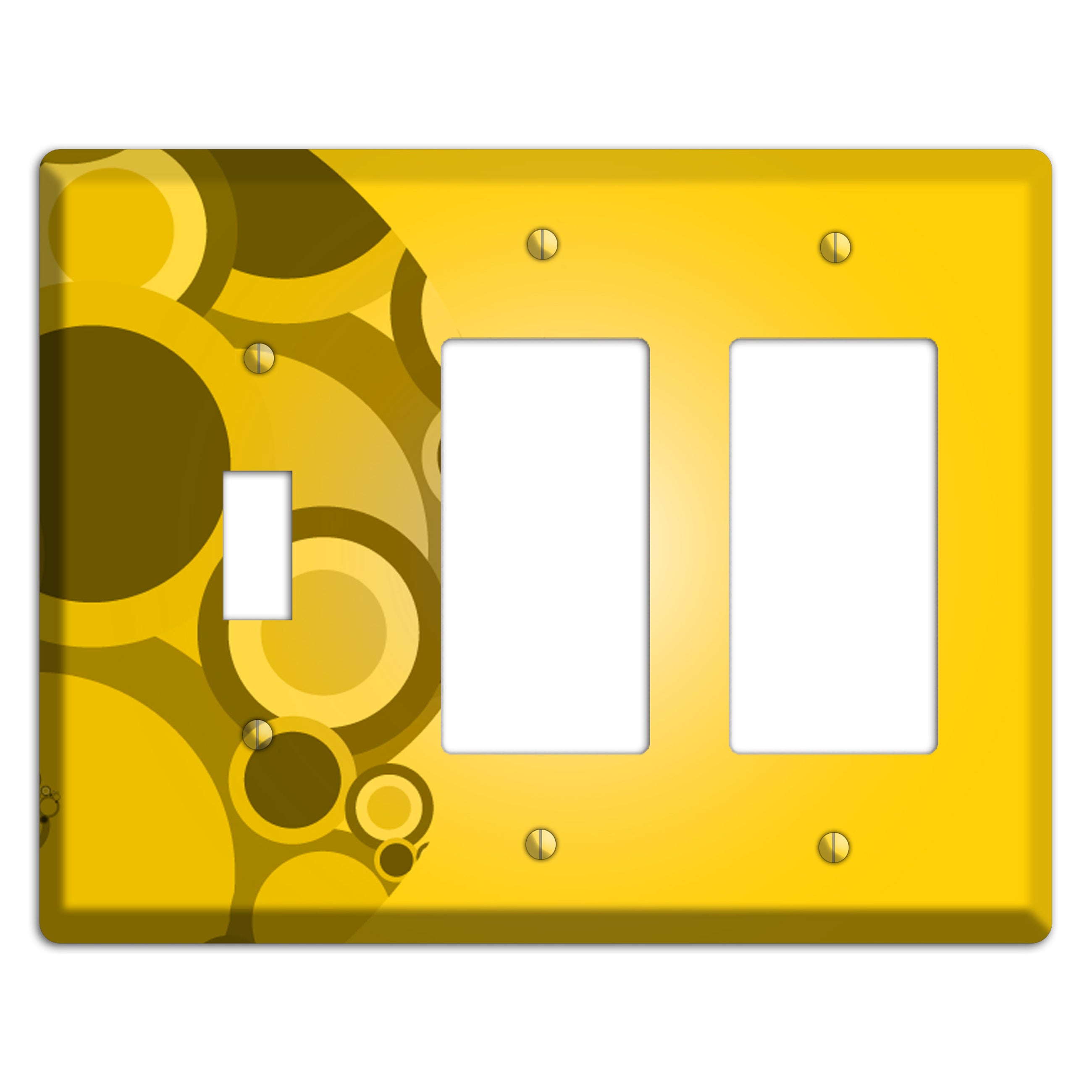 Mustard Yellow Circles Toggle / 2 Rocker Wallplate