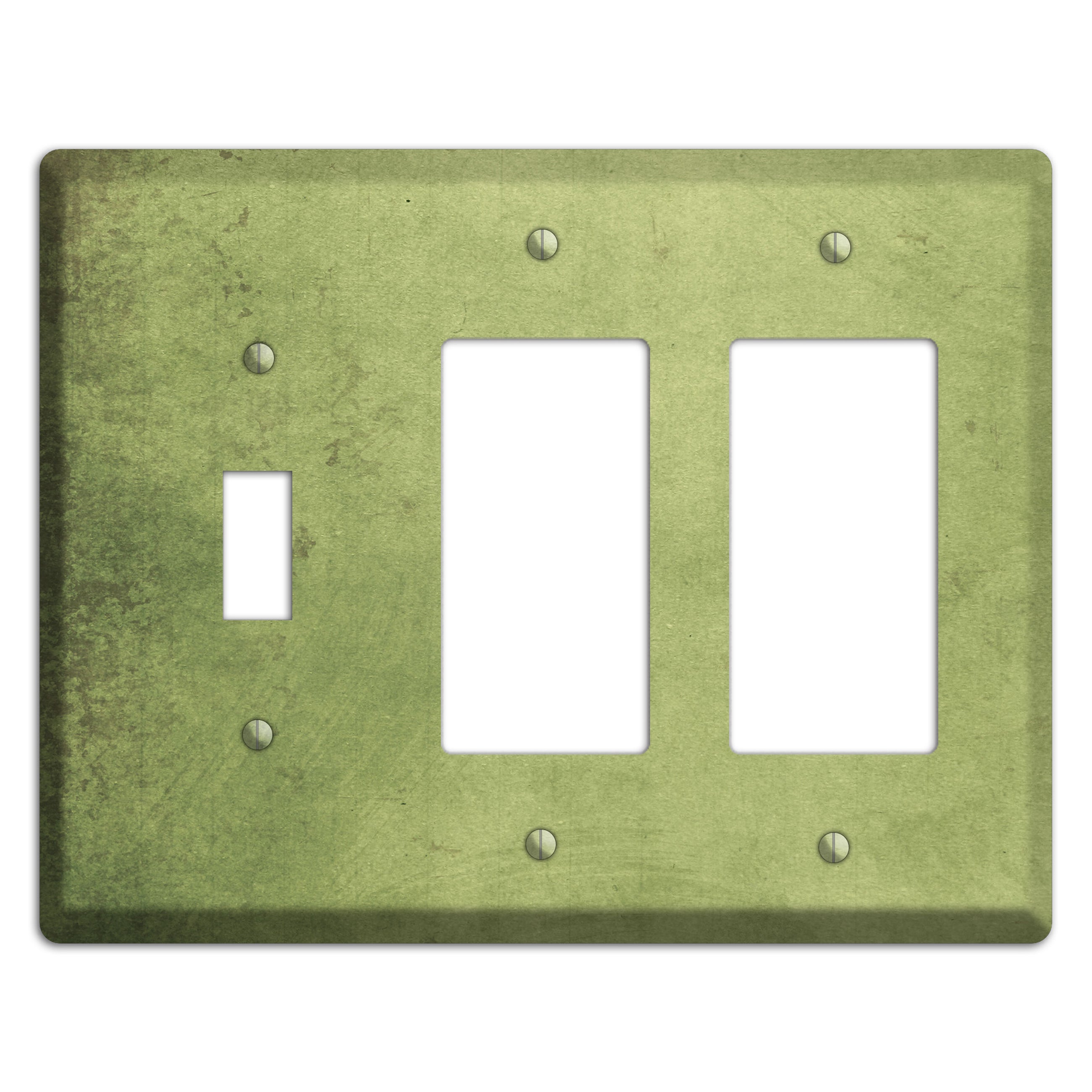 Green Smoke Vintage Grunge Toggle / 2 Rocker Wallplate