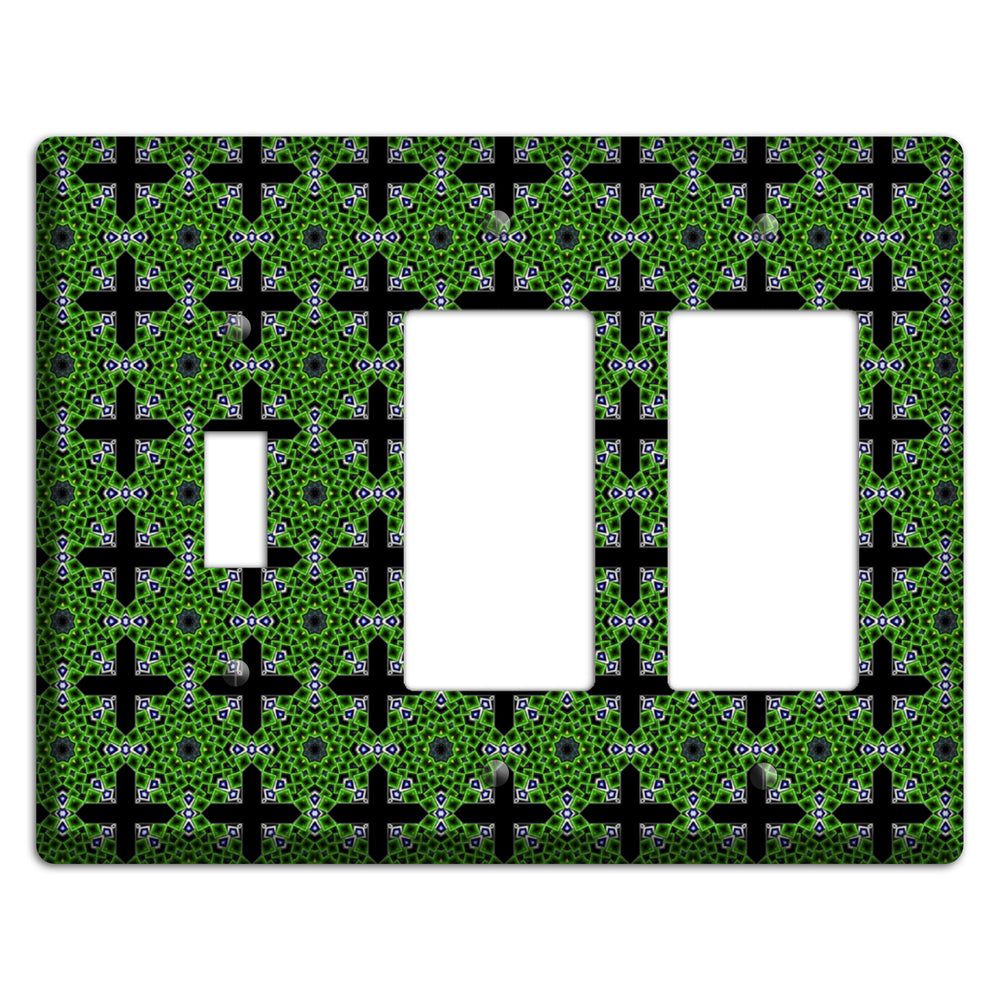 Green Foulard 3 Toggle / 2 Rocker Wallplate