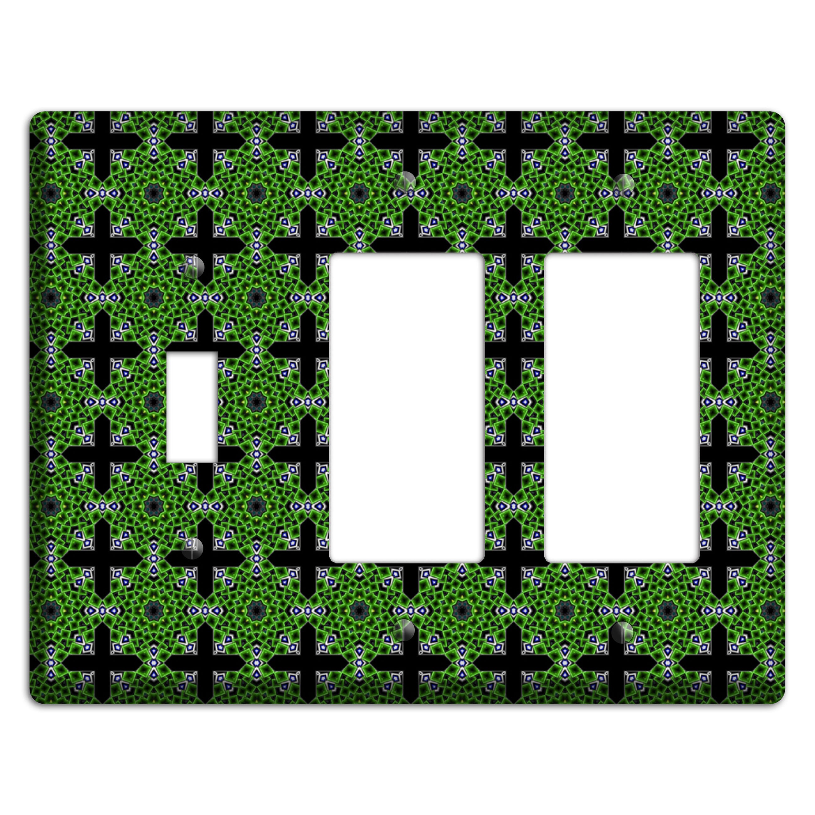 Green Foulard 3 Toggle / 2 Rocker Wallplate
