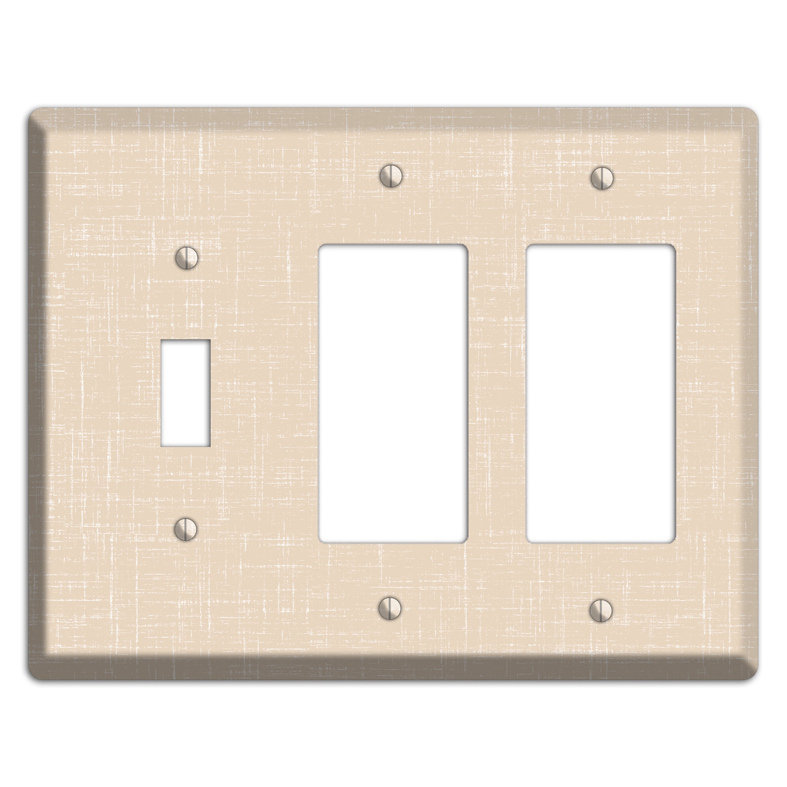 Double Spanish White Neutral Texture Toggle / 2 Rocker Wallplate