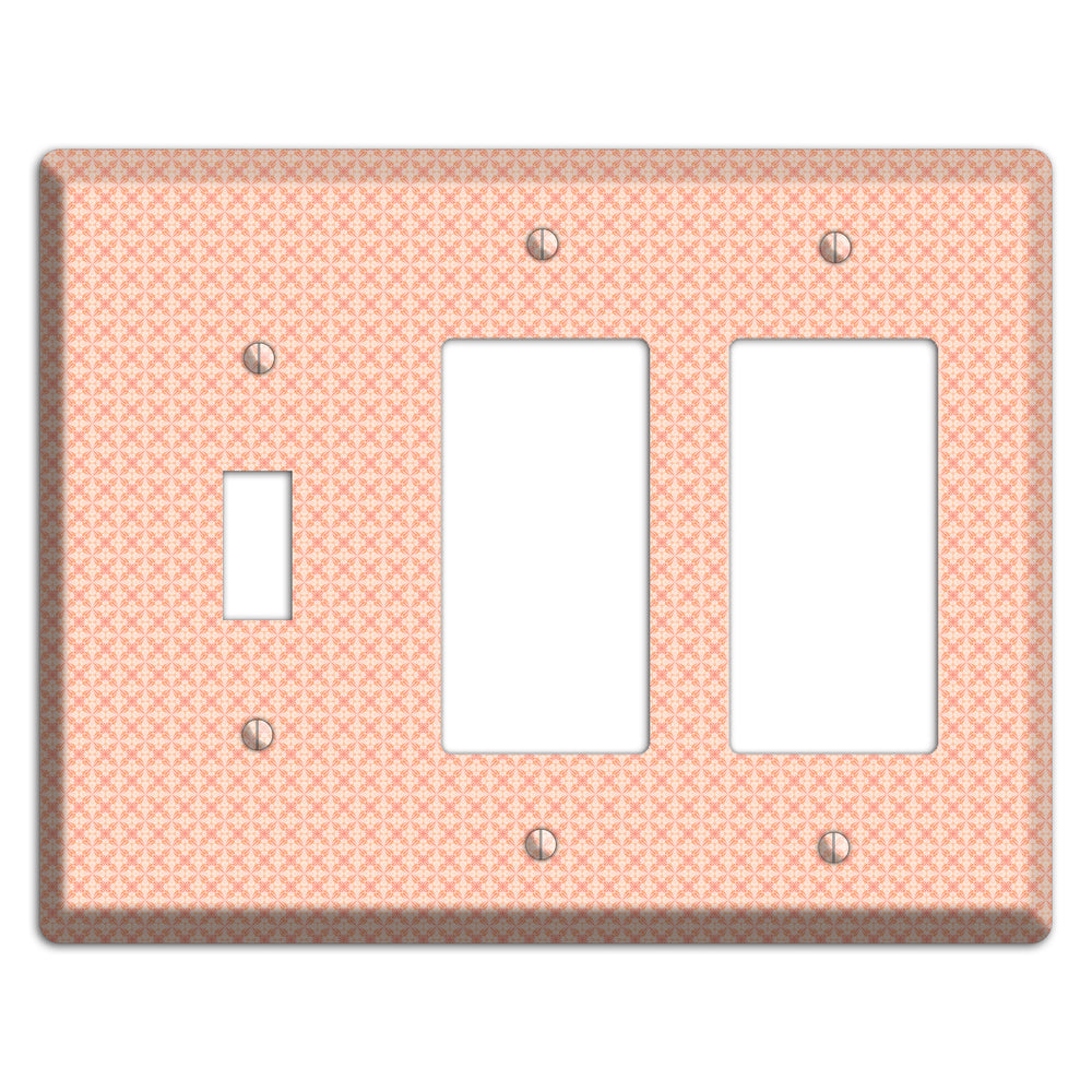 Peach Quatrefoil Toggle / 2 Rocker Wallplate