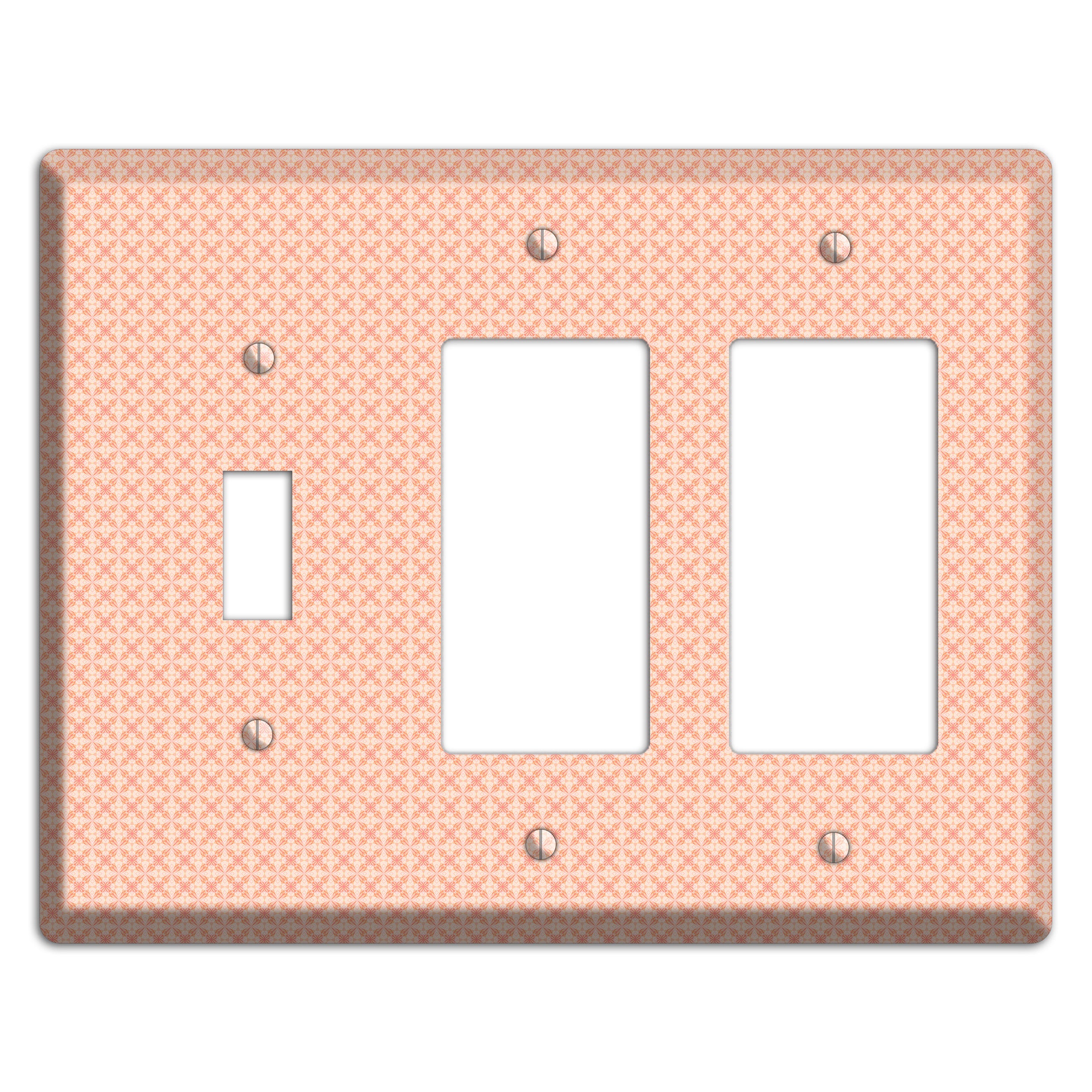 Peach Quatrefoil Toggle / 2 Rocker Wallplate