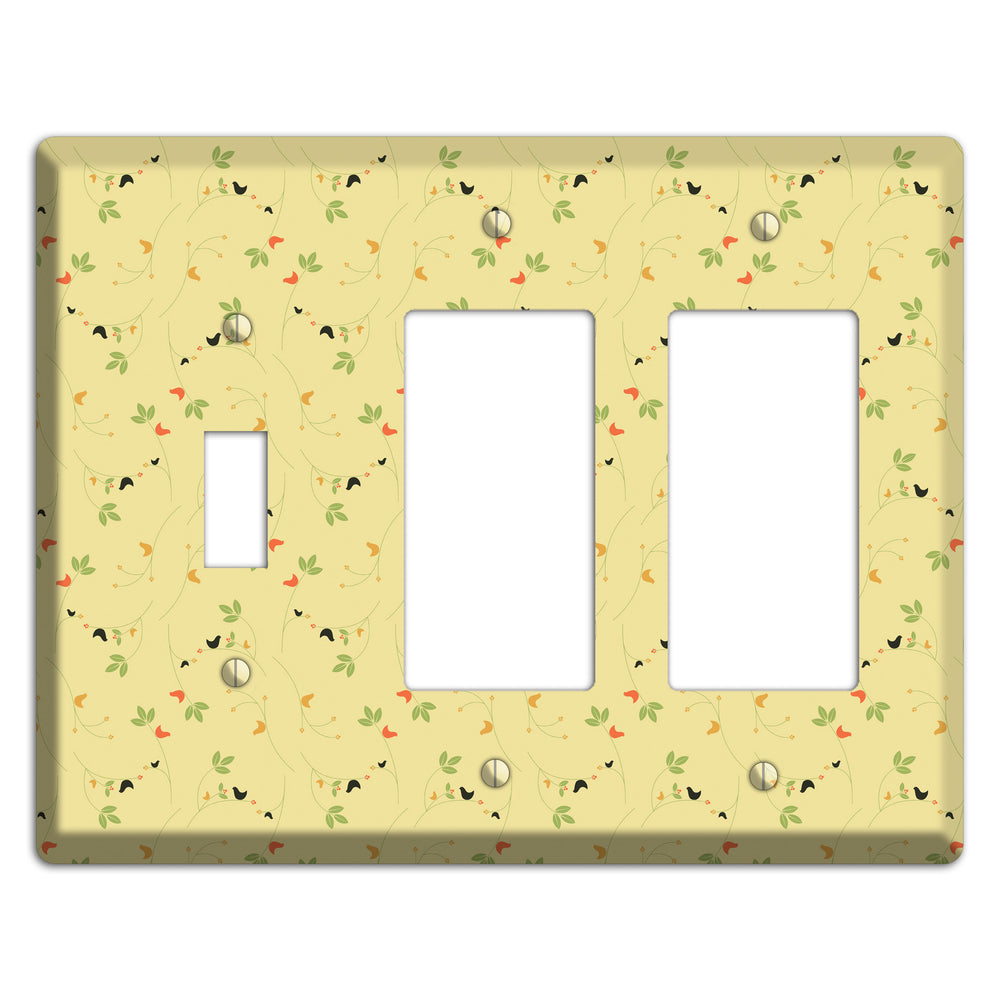 Tiny Yellow Flowers Toggle / 2 Rocker Wallplate