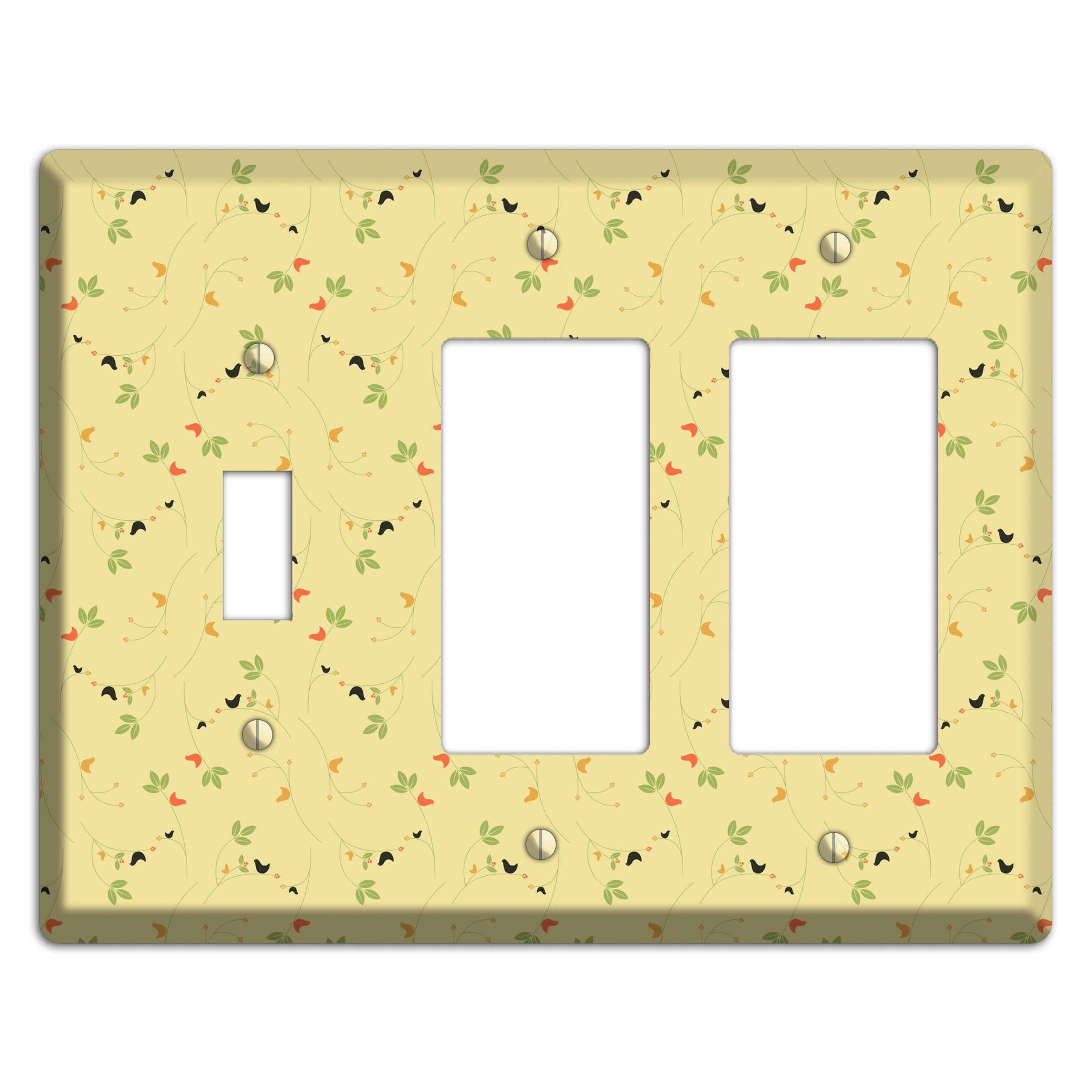 Tiny Yellow Flowers Toggle / 2 Rocker Wallplate