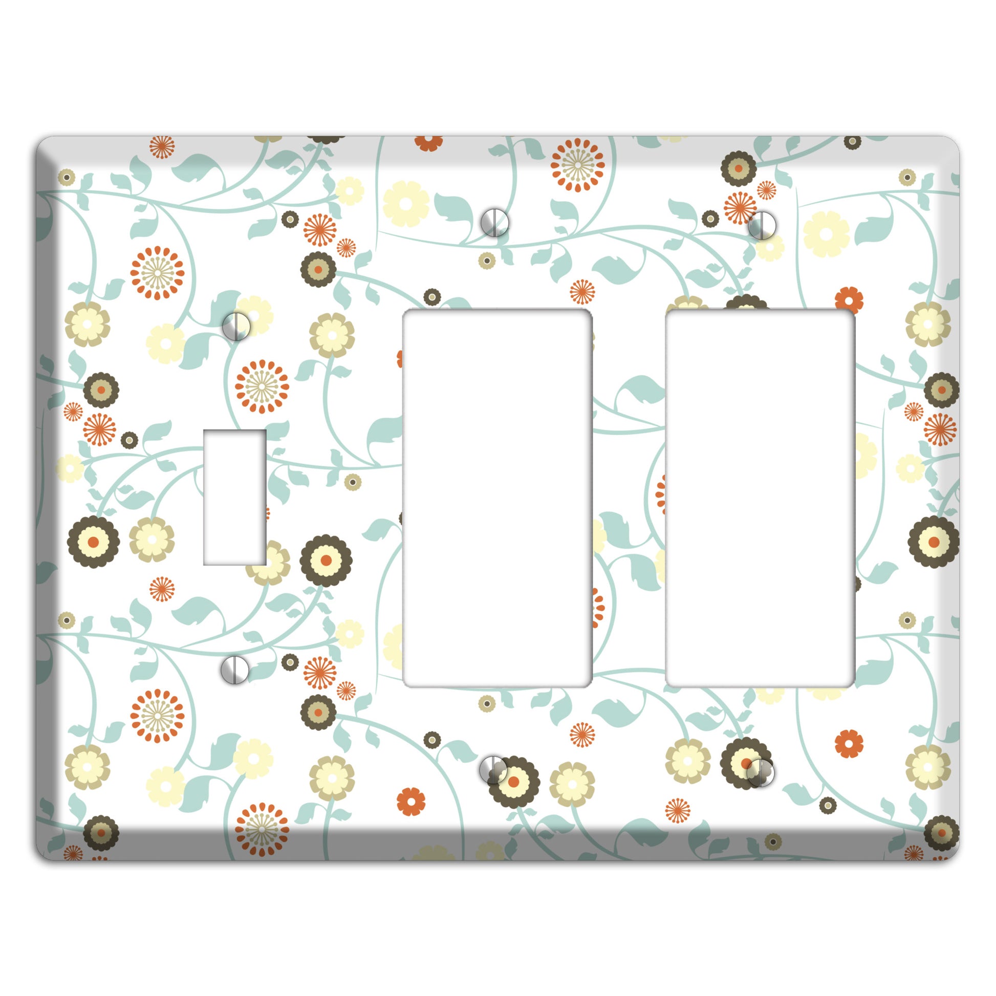Cute Flowers Toggle / 2 Rocker Wallplate