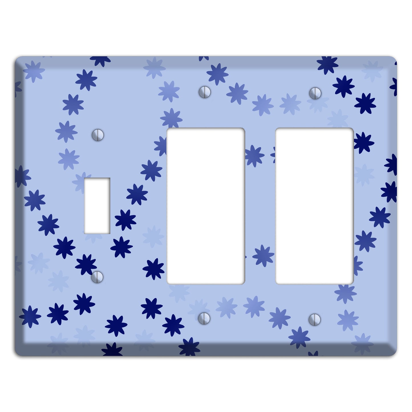 Periwinkle with Blue Constellation Toggle / 2 Rocker Wallplate