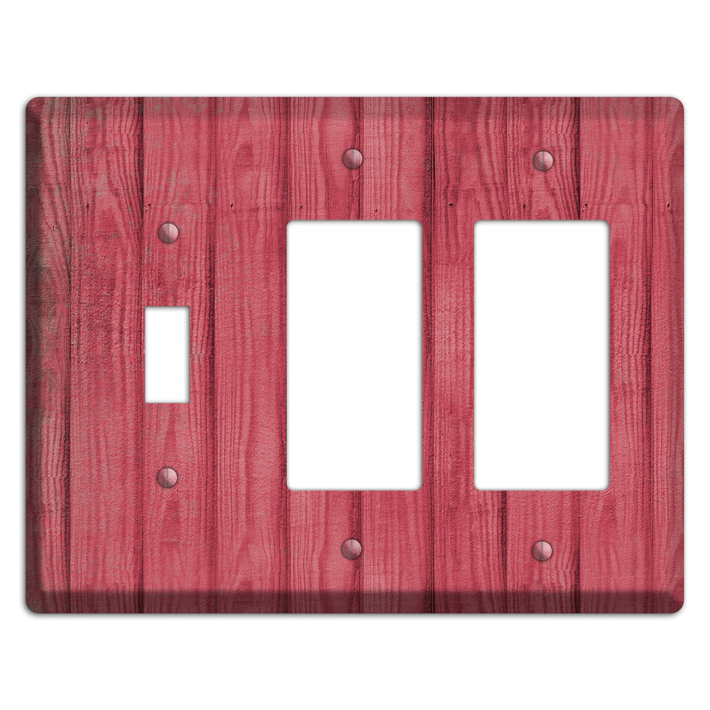Fuzzy Wuzzy Weathered Wood Toggle / 2 Rocker Wallplate