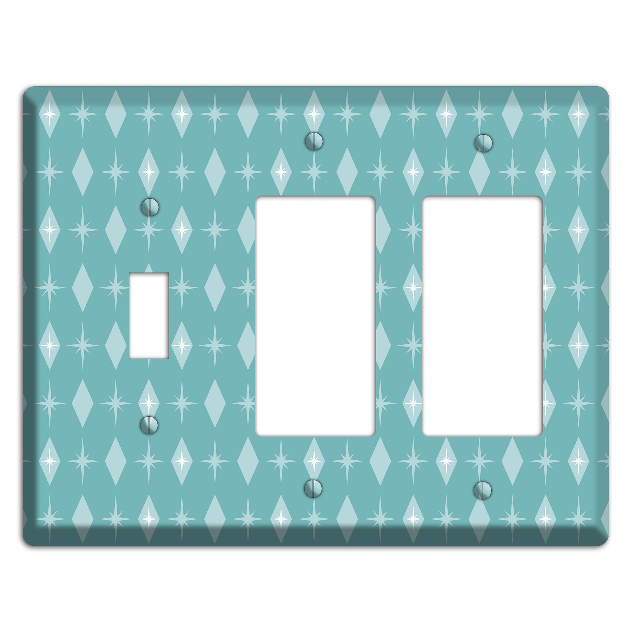 Blue Diamon Toggle / 2 Rocker Wallplate