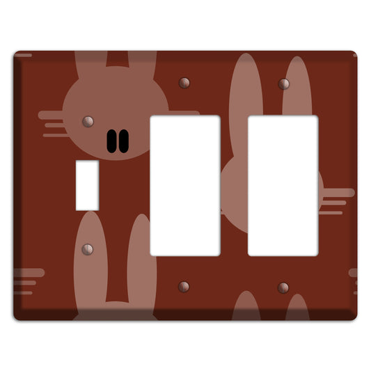 Maroon Bunny Toggle / 2 Rocker Wallplate