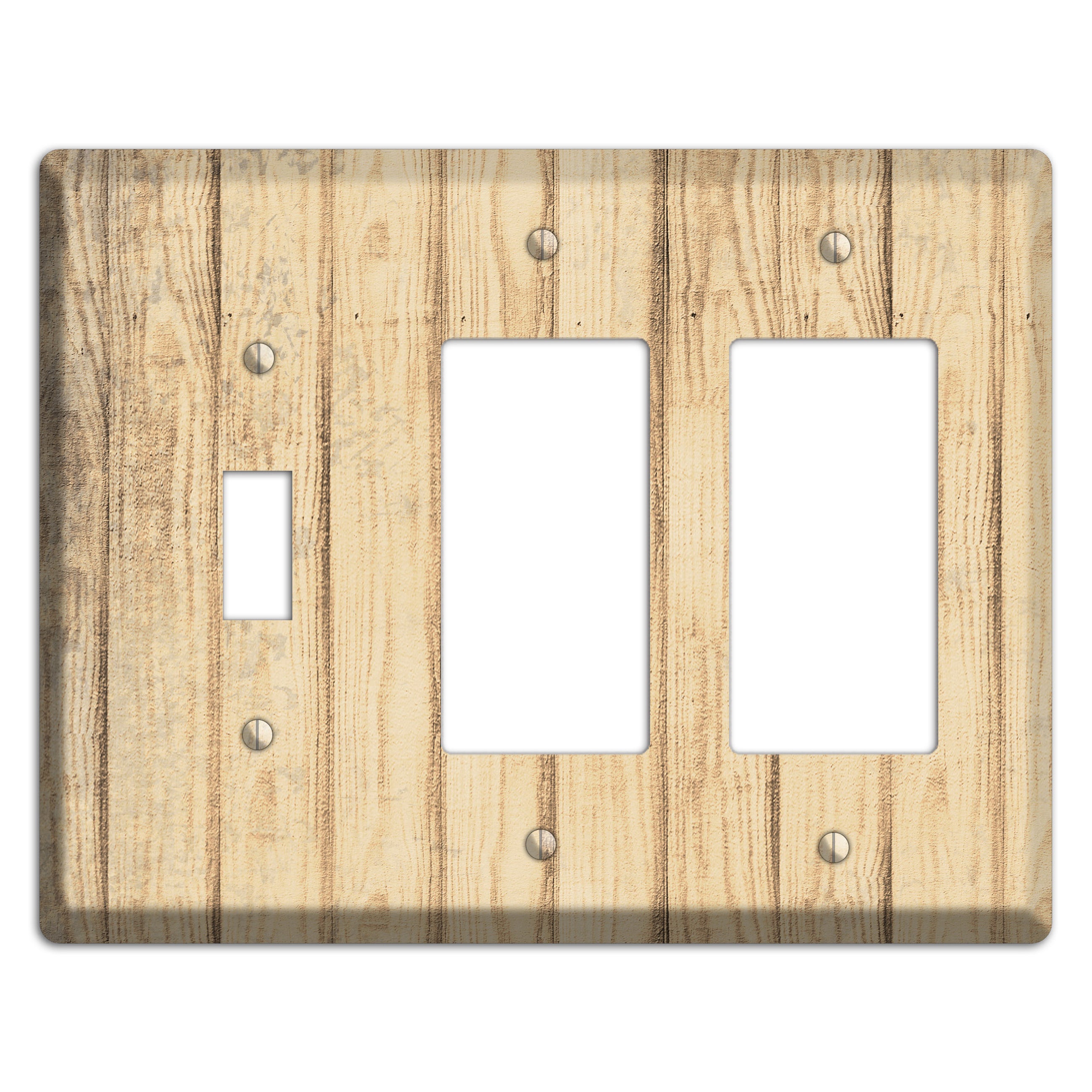 Hampton Weathered Wood Toggle / 2 Rocker Wallplate