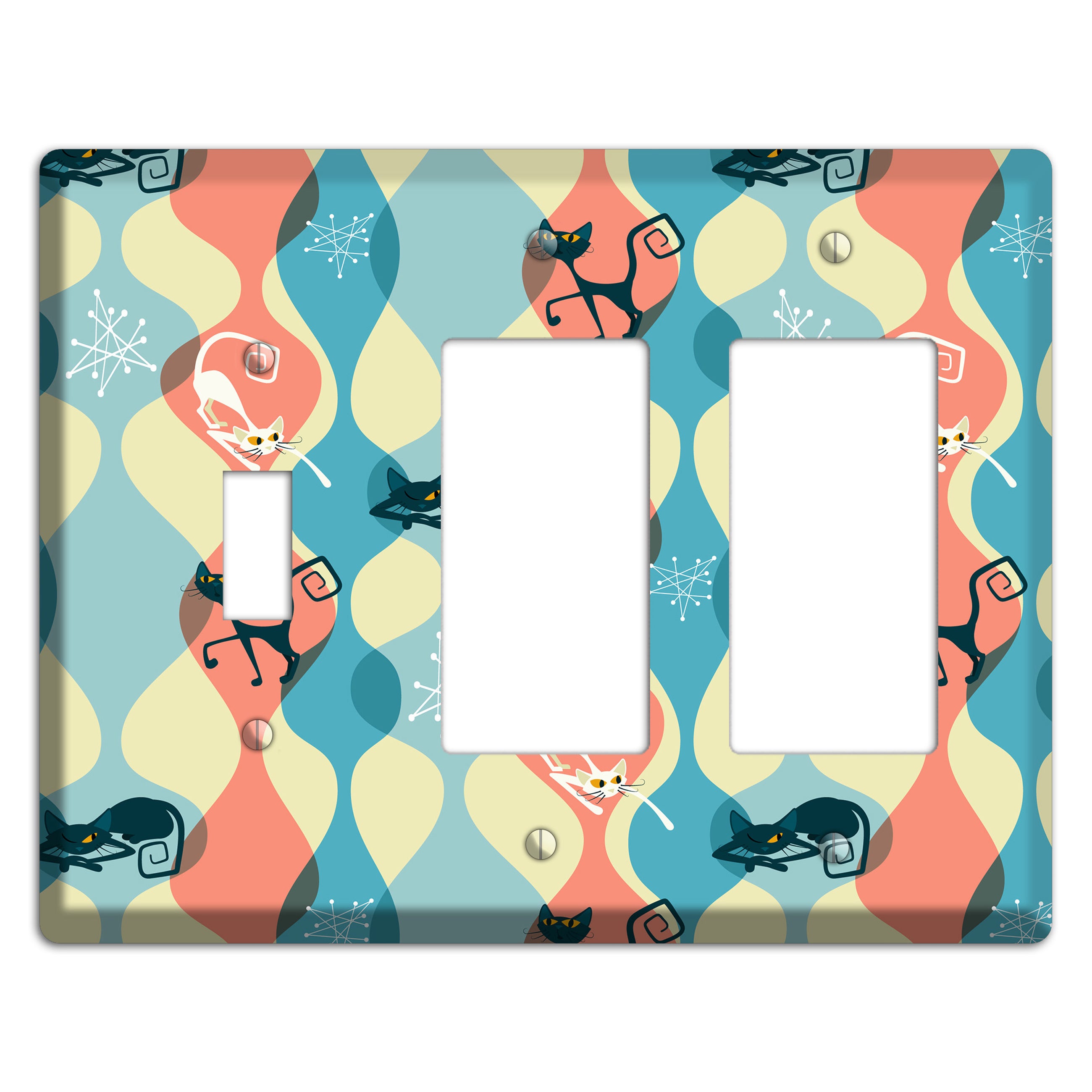 Atomic Kitty Toggle / 2 Rocker Wallplate