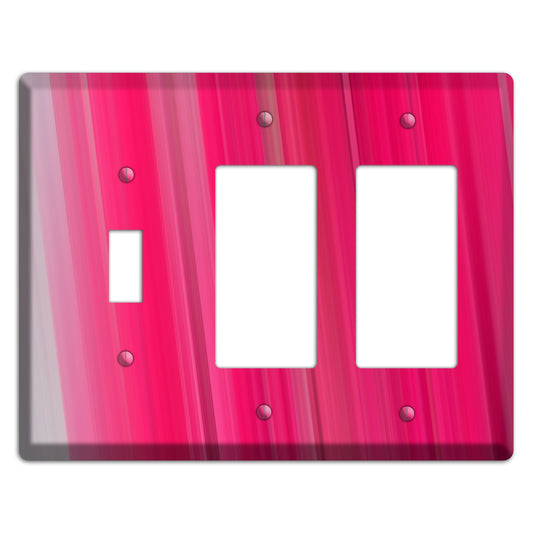 Pink Ray of Light Toggle / 2 Rocker Wallplate