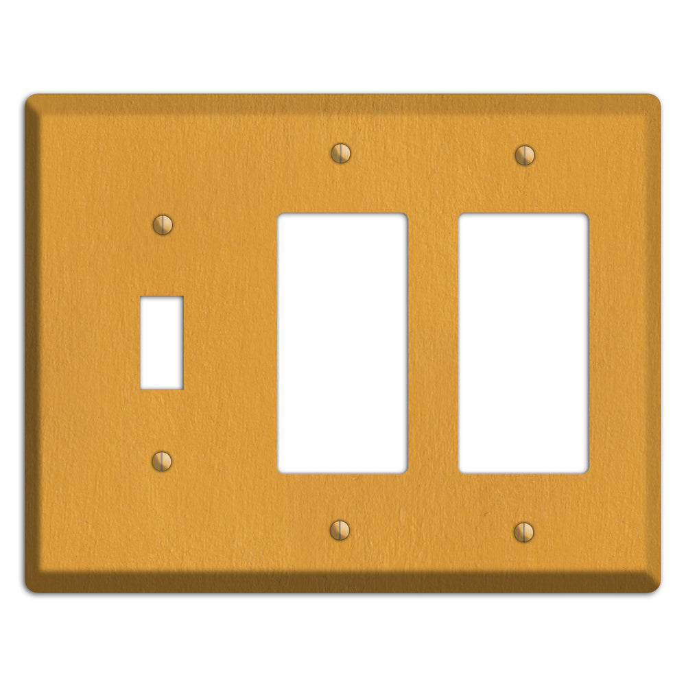 Stucco Yellow Toggle / 2 Rocker Wallplate