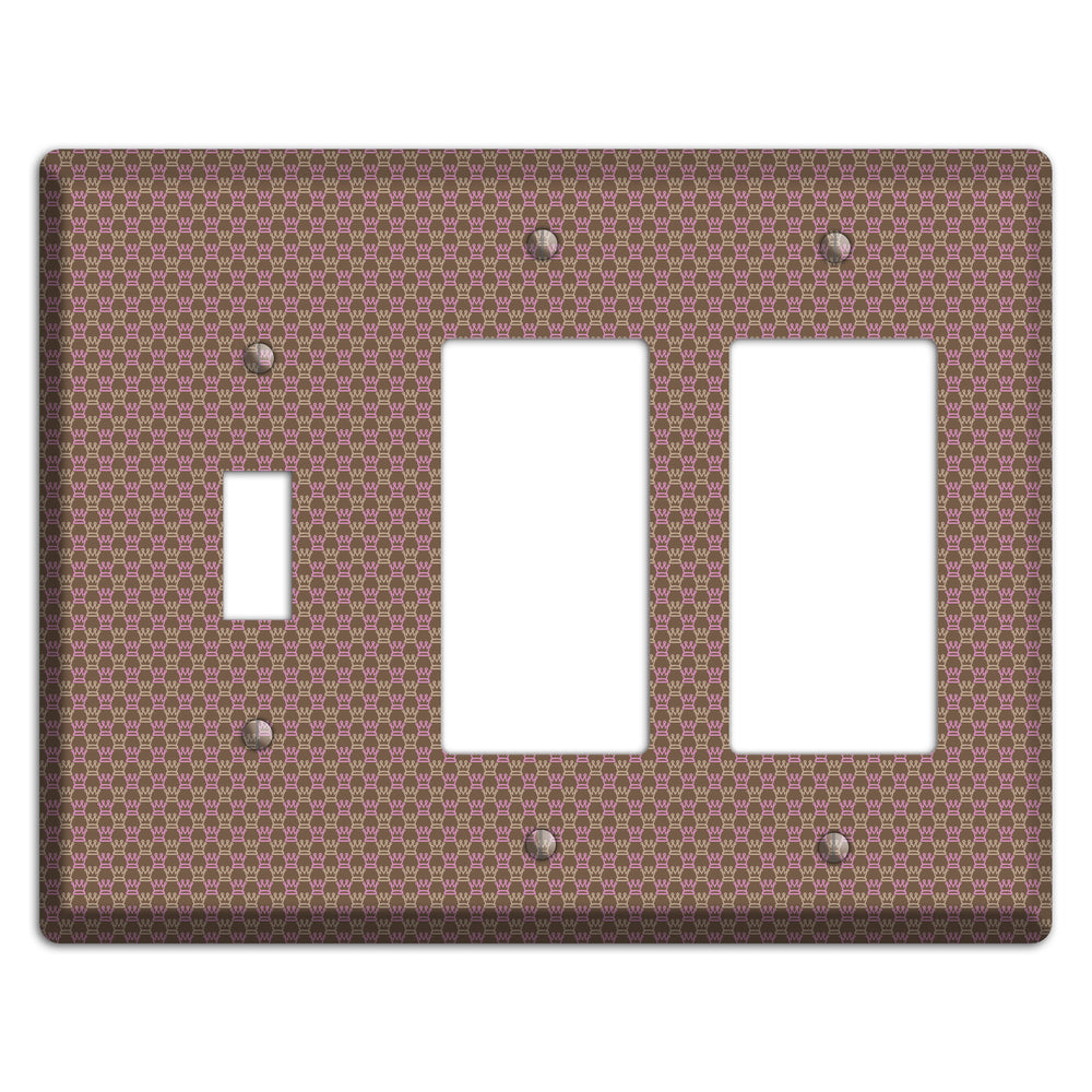 Brown Foulard Toggle / 2 Rocker Wallplate
