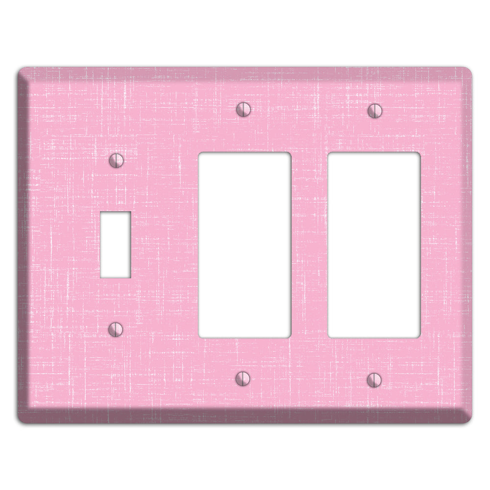 Chantilly Pink Texture Toggle / 2 Rocker Wallplate