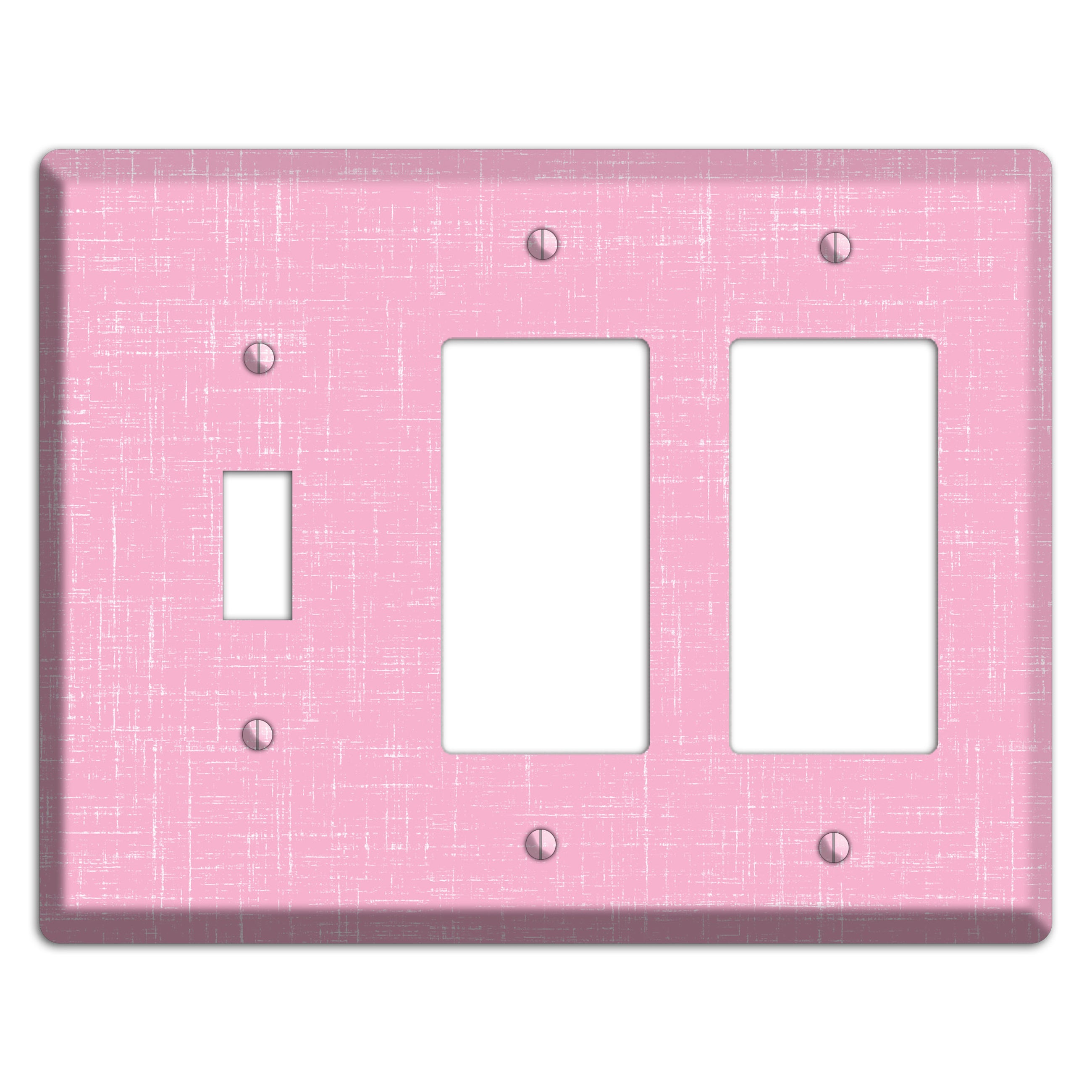 Chantilly Pink Texture Toggle / 2 Rocker Wallplate