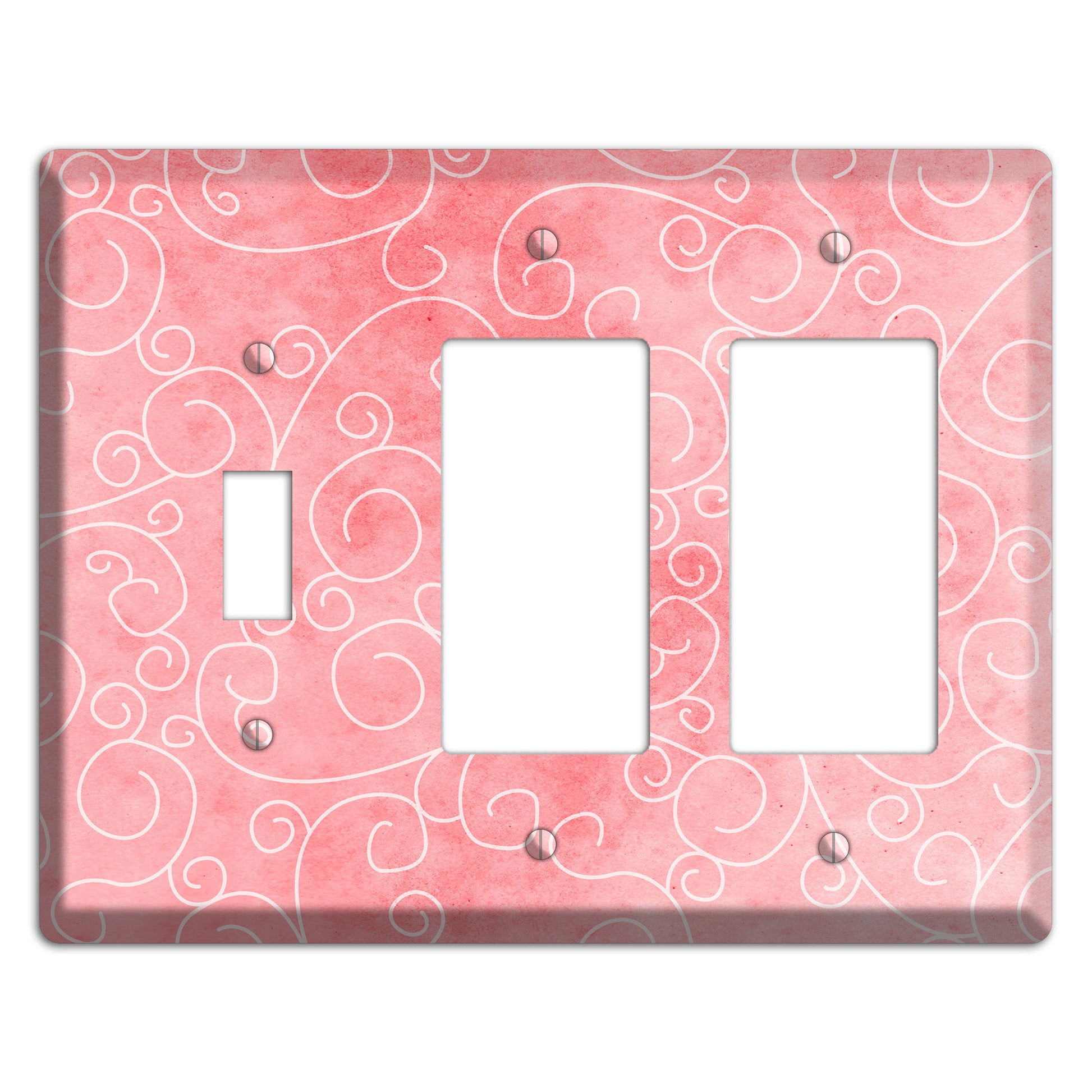 Azalea Soft Coral Toggle / 2 Rocker Wallplate