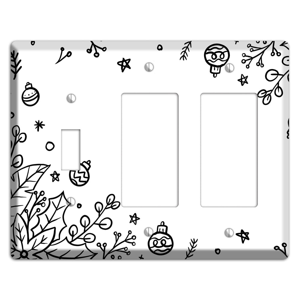 Cartoon Christmas 1 Toggle / 2 Rocker Wallplate