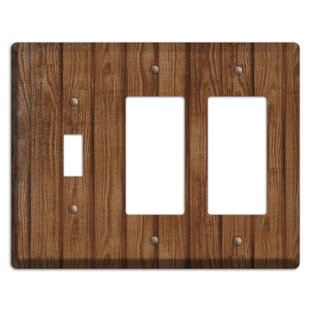 Old Copper Weathered Wood Toggle / 2 Rocker Wallplate