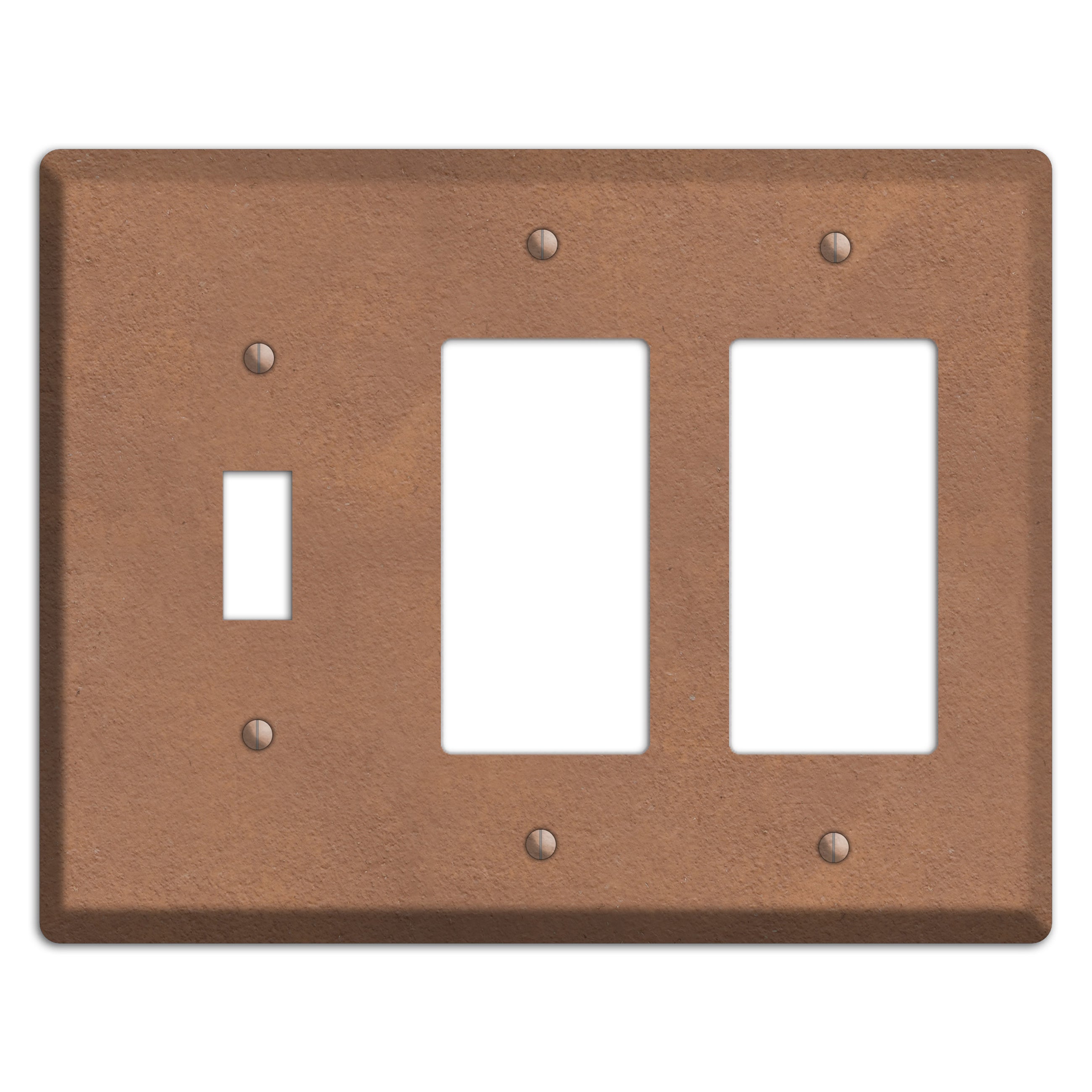 Stucoo Brown Toggle / 2 Rocker Wallplate