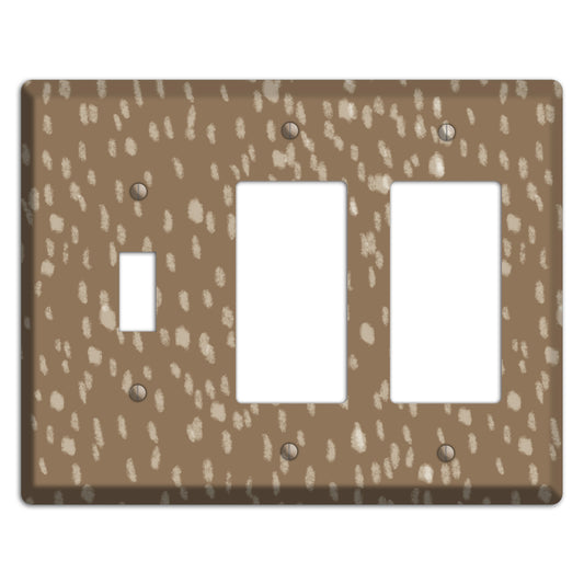 Brown and White Speckle Toggle / 2 Rocker Wallplate
