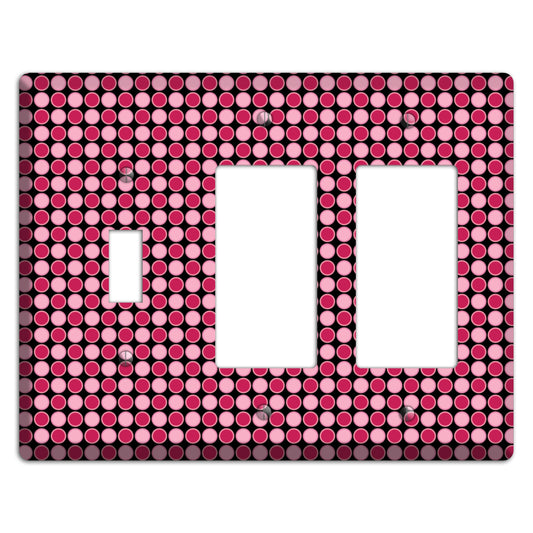 Fuschia and Pink Tiled Dots Toggle / 2 Rocker Wallplate