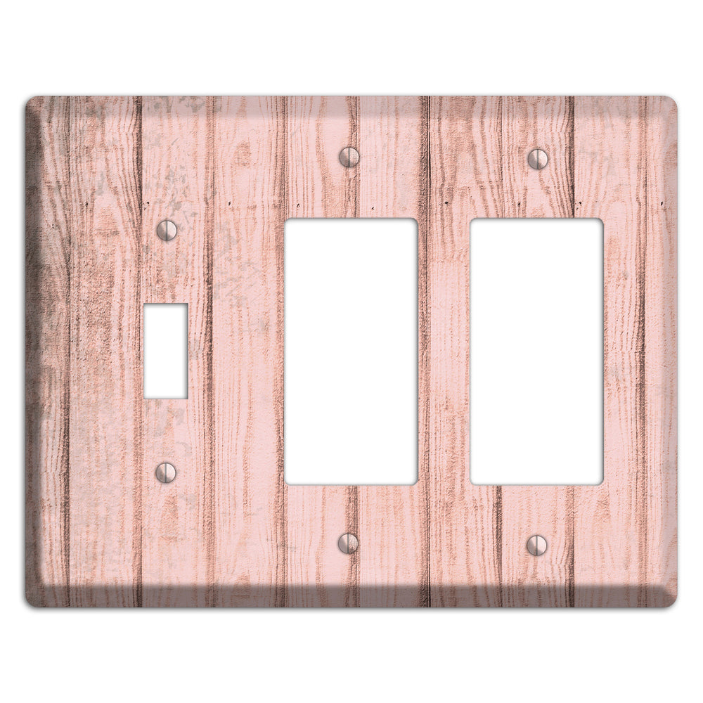 Beauty Bush Weathered Wood Toggle / 2 Rocker Wallplate