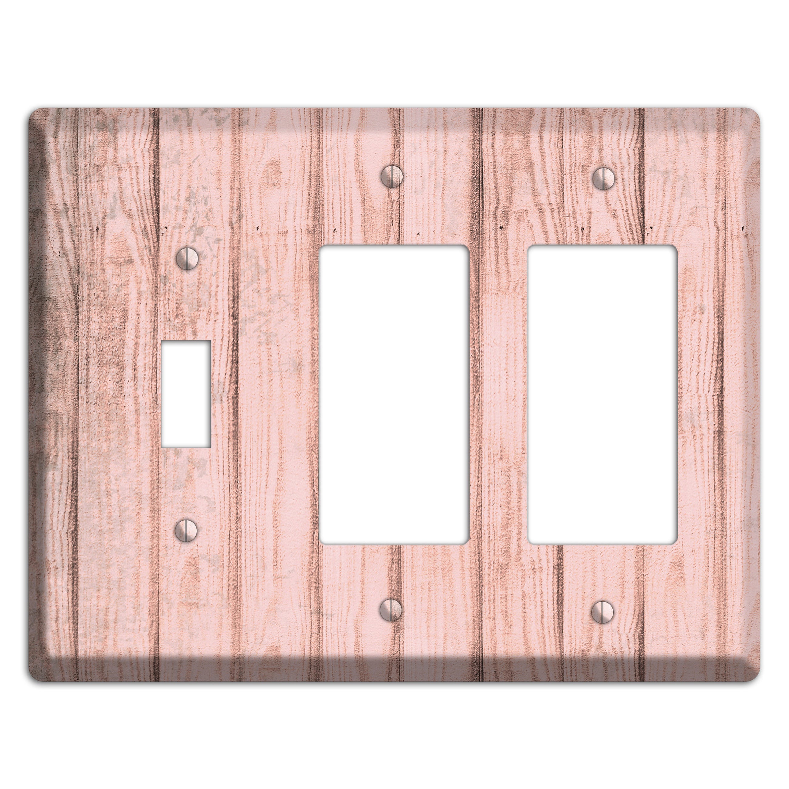 Beauty Bush Weathered Wood Toggle / 2 Rocker Wallplate