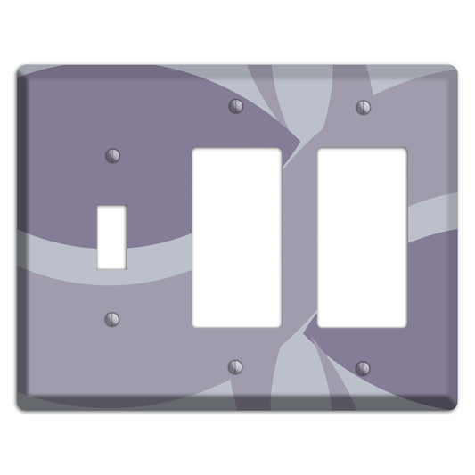 Grey and Lavender Abstract Toggle / 2 Rocker Wallplate