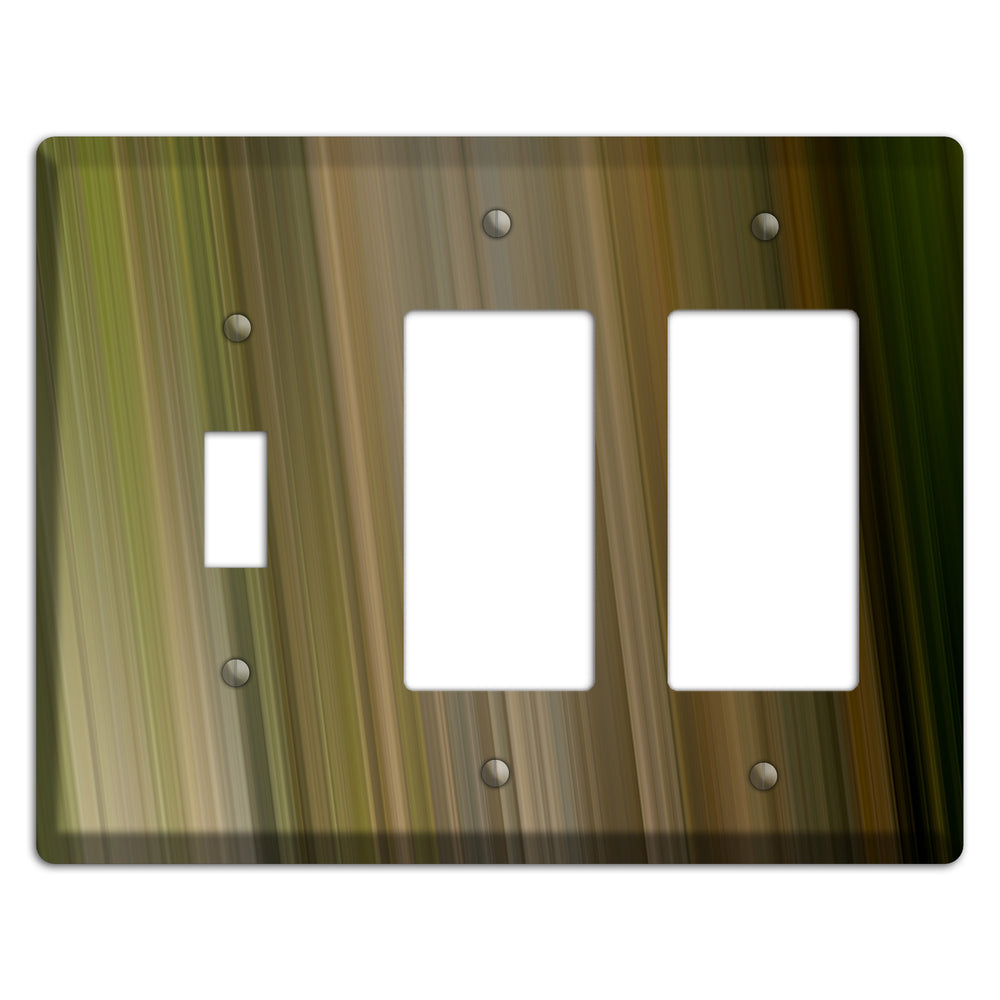 Olive and Brown Ray of Light Toggle / 2 Rocker Wallplate