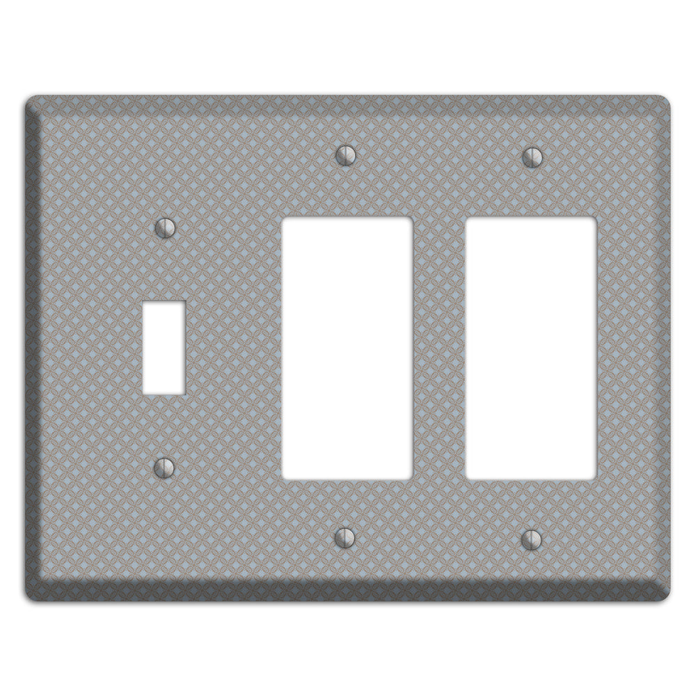 Multi Grey Lattice Toggle / 2 Rocker Wallplate