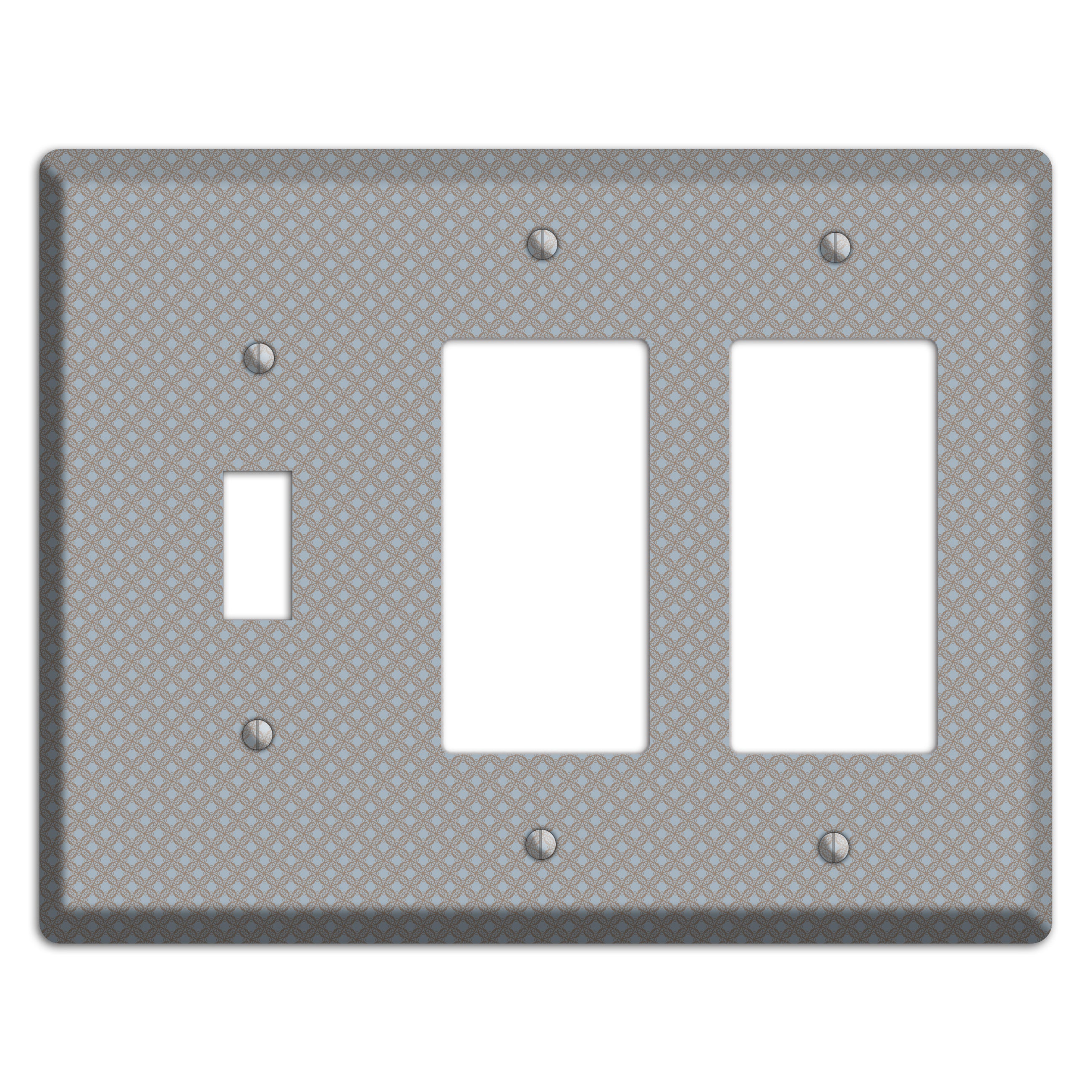 Multi Grey Lattice Toggle / 2 Rocker Wallplate