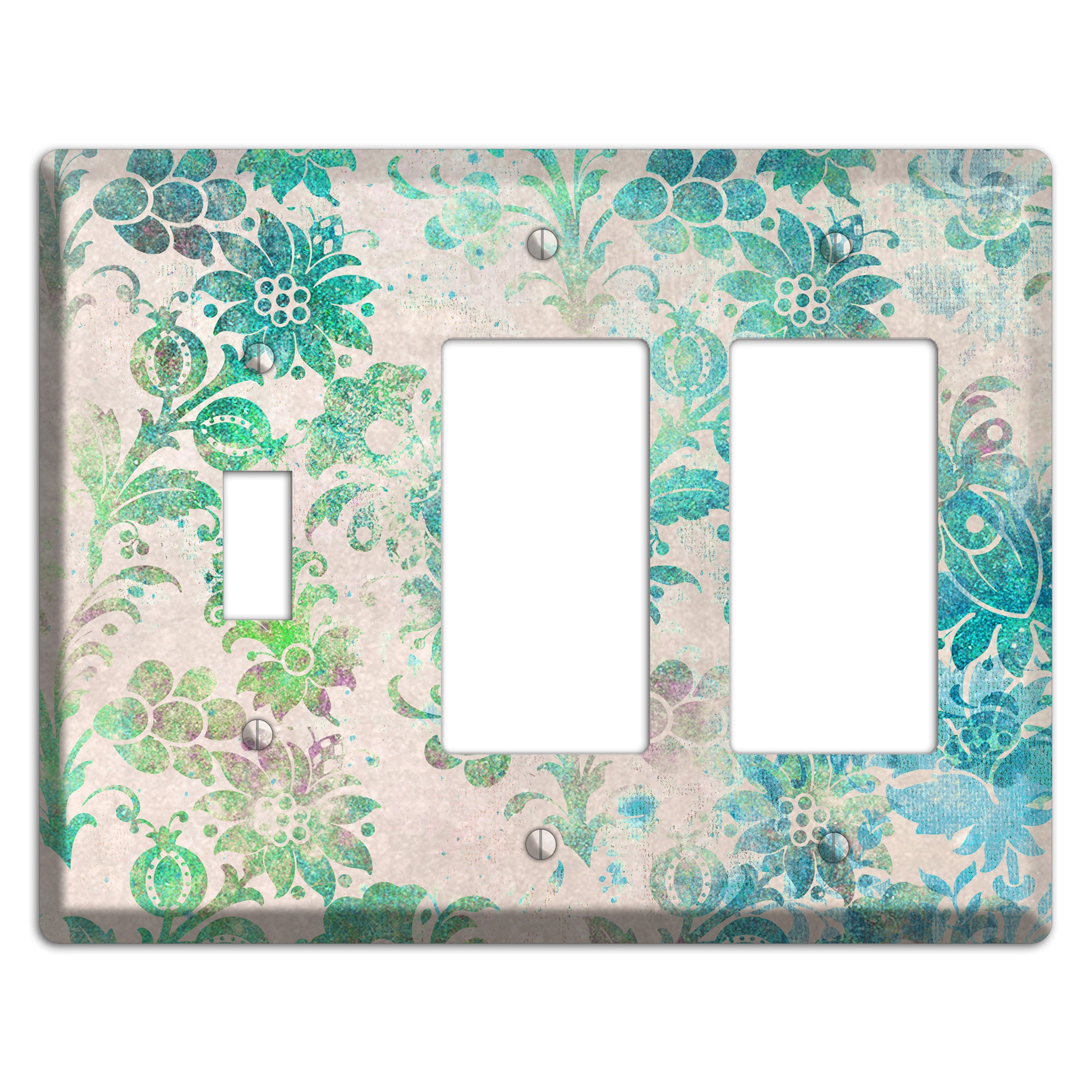 Acapulco Whimsical Damask Toggle / 2 Rocker Wallplate