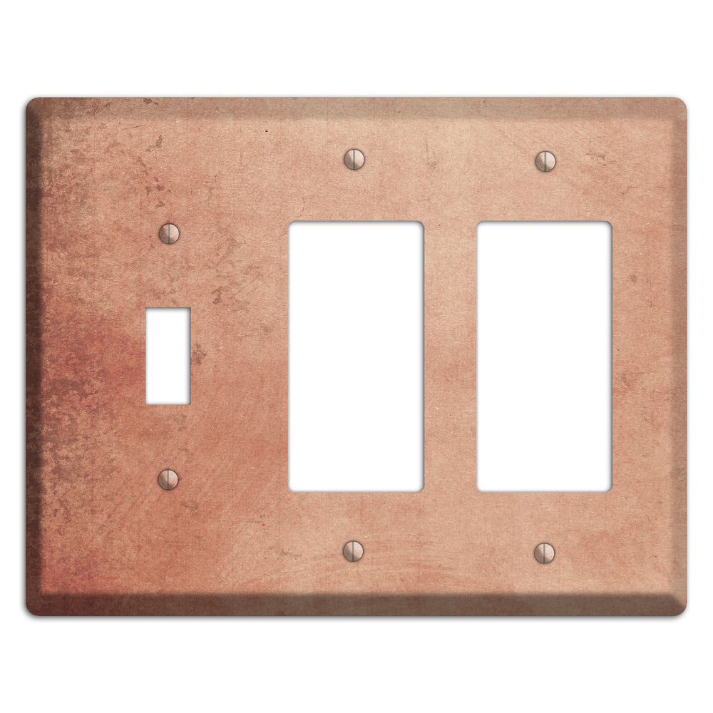 Tan Vintage Grunge Toggle / 2 Rocker Wallplate