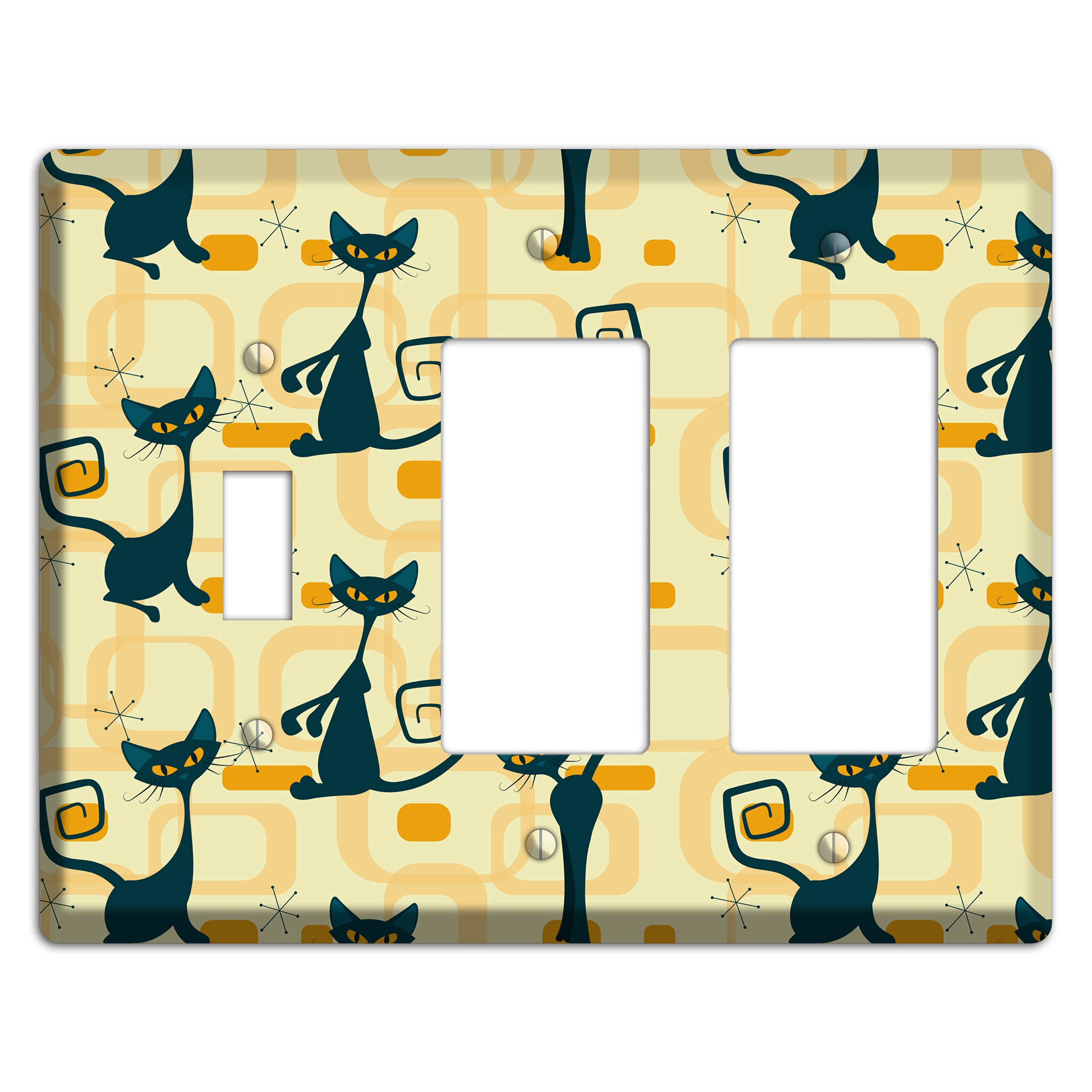 Navy Kitties Toggle / 2 Rocker Wallplate