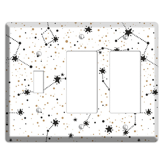 Constellations White Toggle / 2 Rocker Wallplate