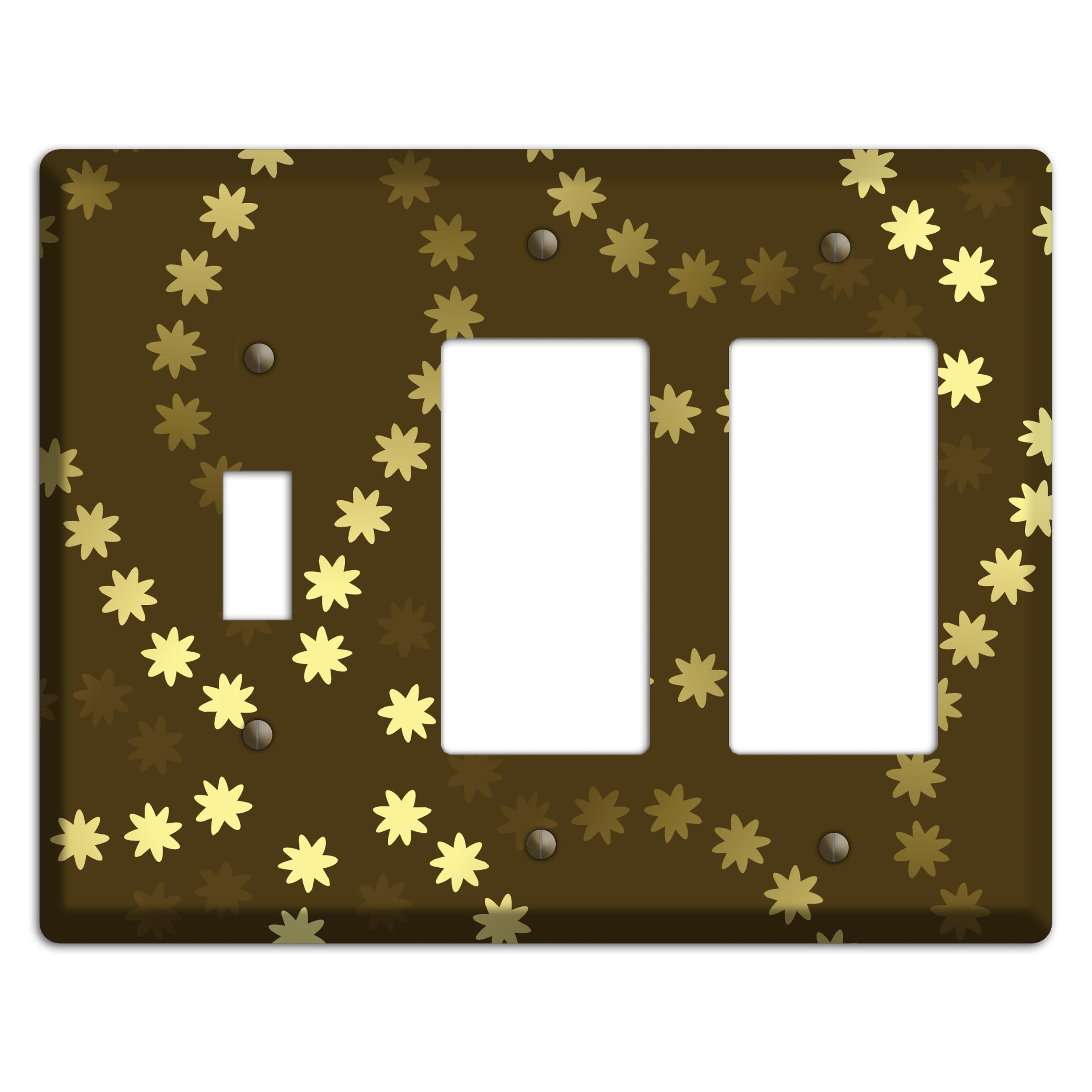 Multi Olive Constellation Toggle / 2 Rocker Wallplate