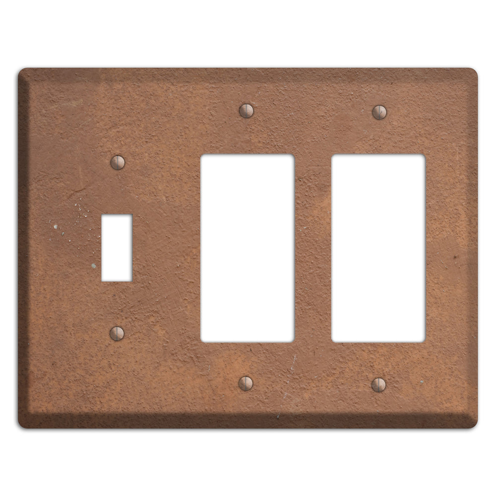 Brown Concrete Toggle / 2 Rocker Wallplate