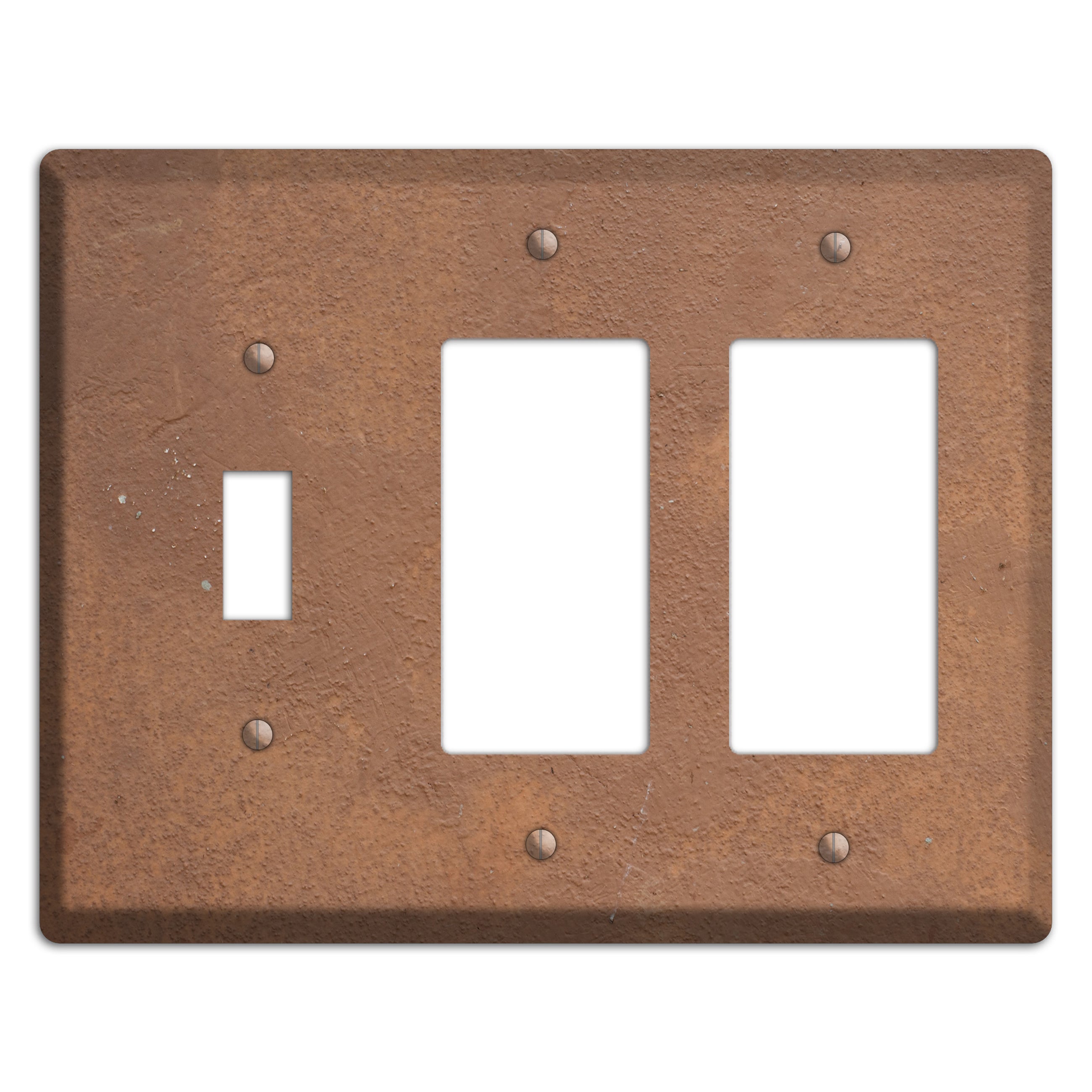 Brown Concrete Toggle / 2 Rocker Wallplate
