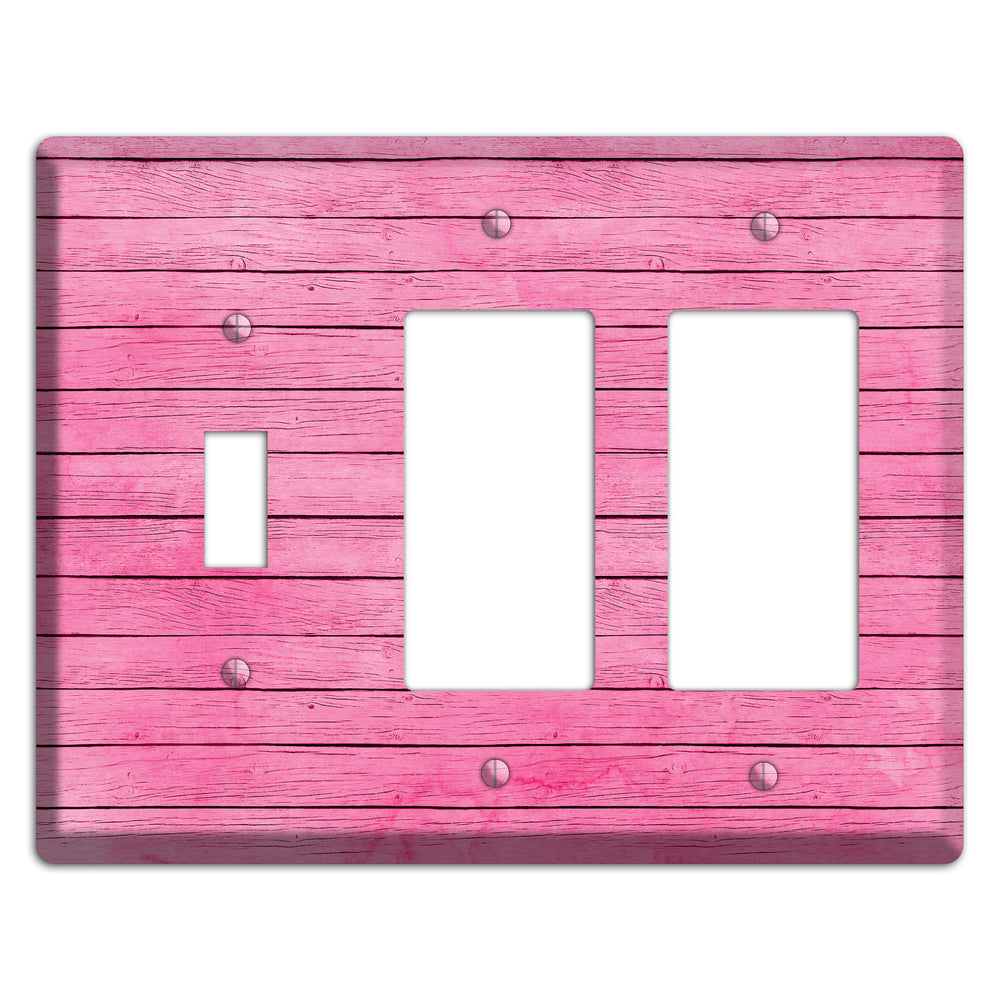 Carissma Pink Texture Toggle / 2 Rocker Wallplate
