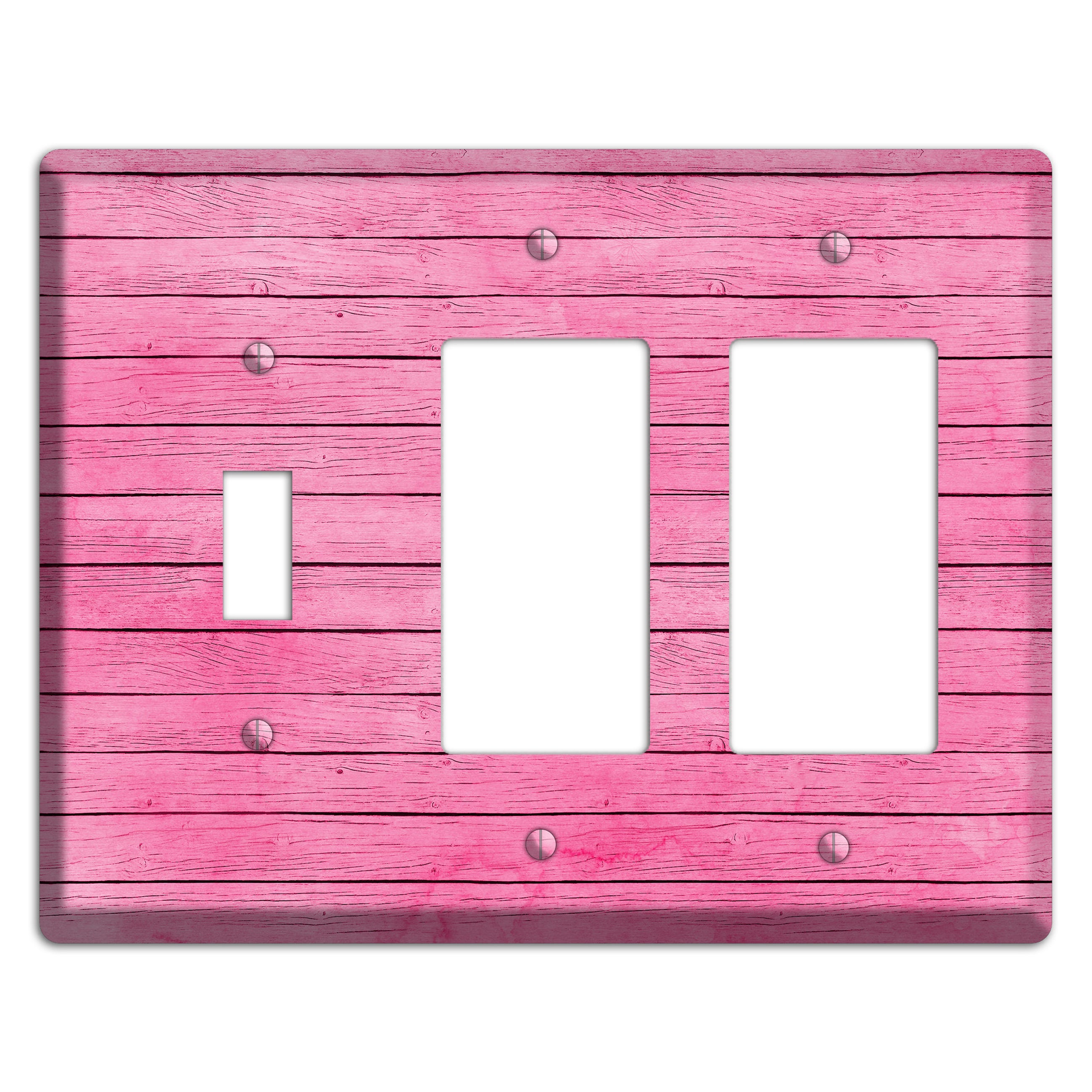 Carissma Pink Texture Toggle / 2 Rocker Wallplate