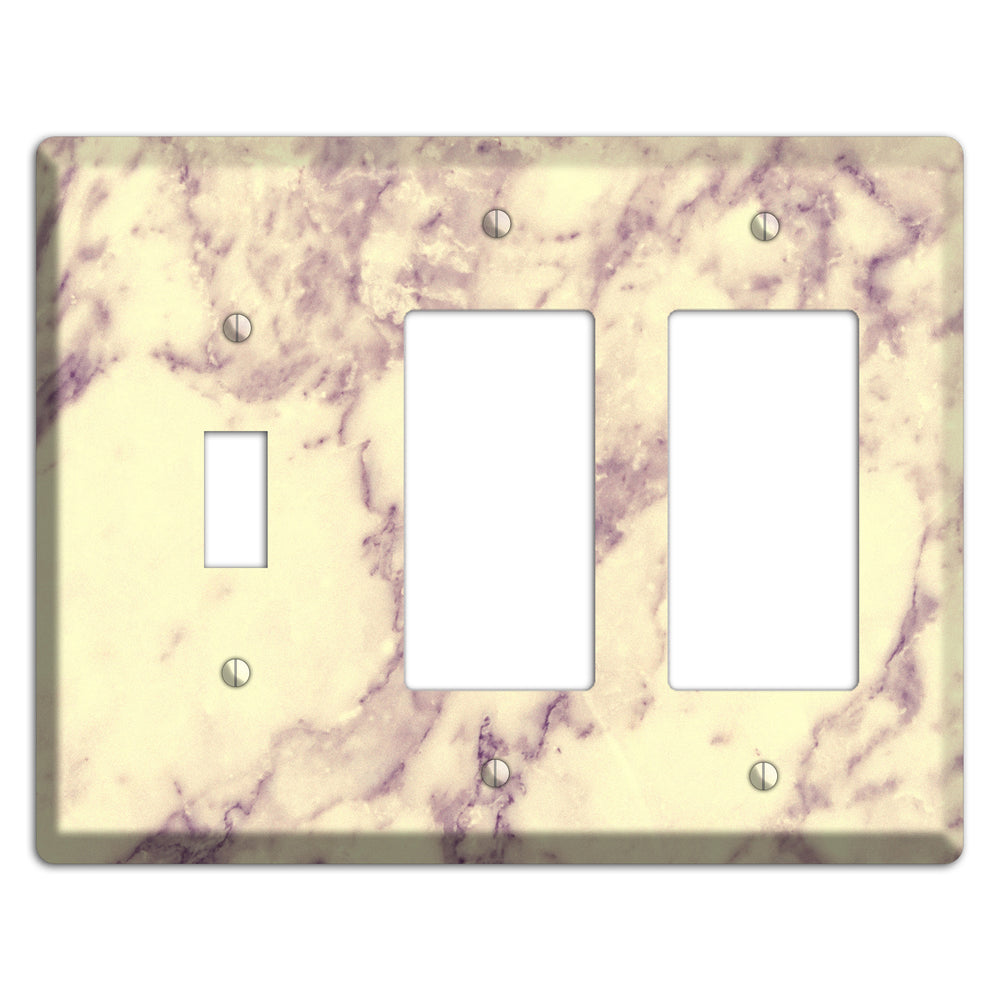 Champagne Marble Toggle / 2 Rocker Wallplate