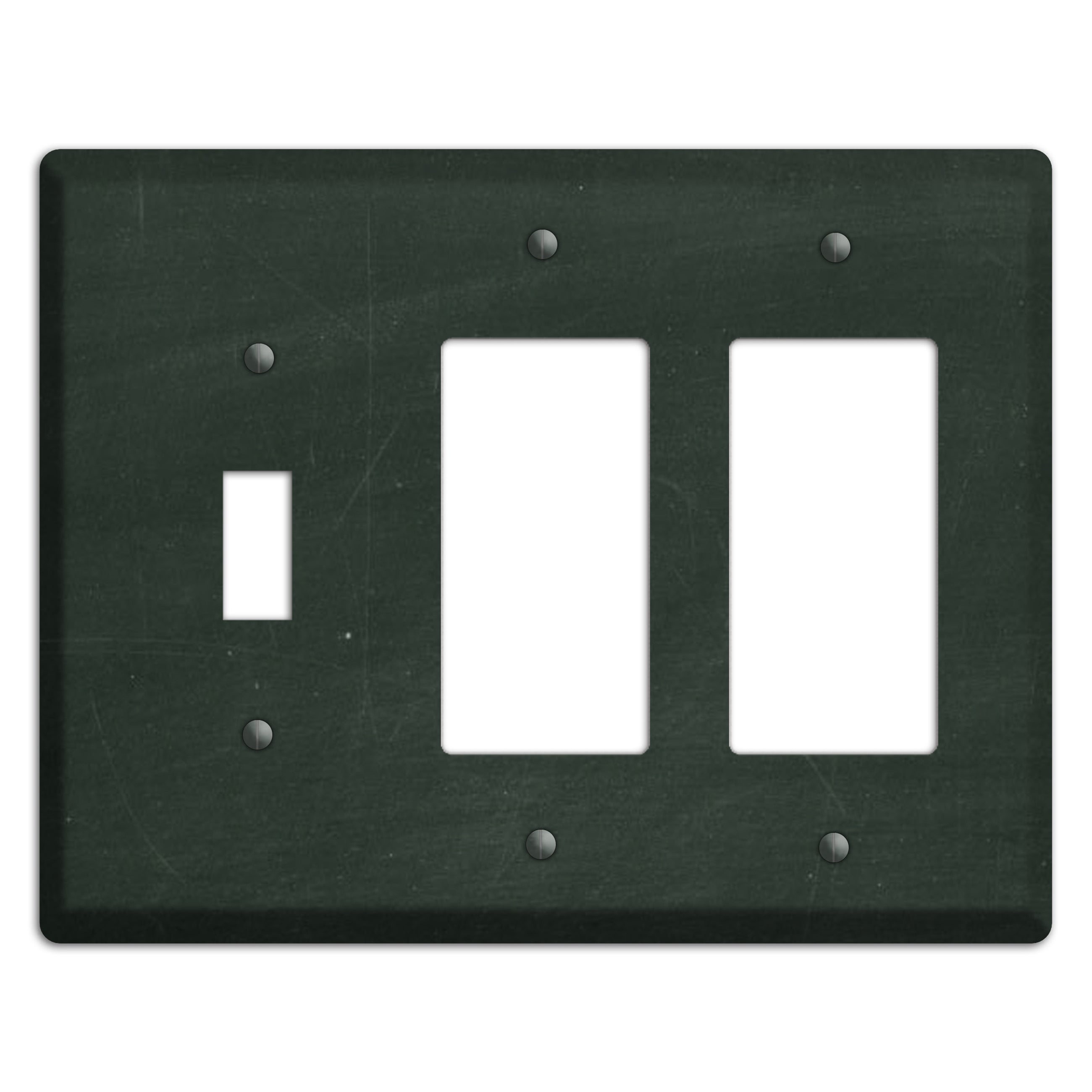 Chalk Black Toggle / 2 Rocker Wallplate